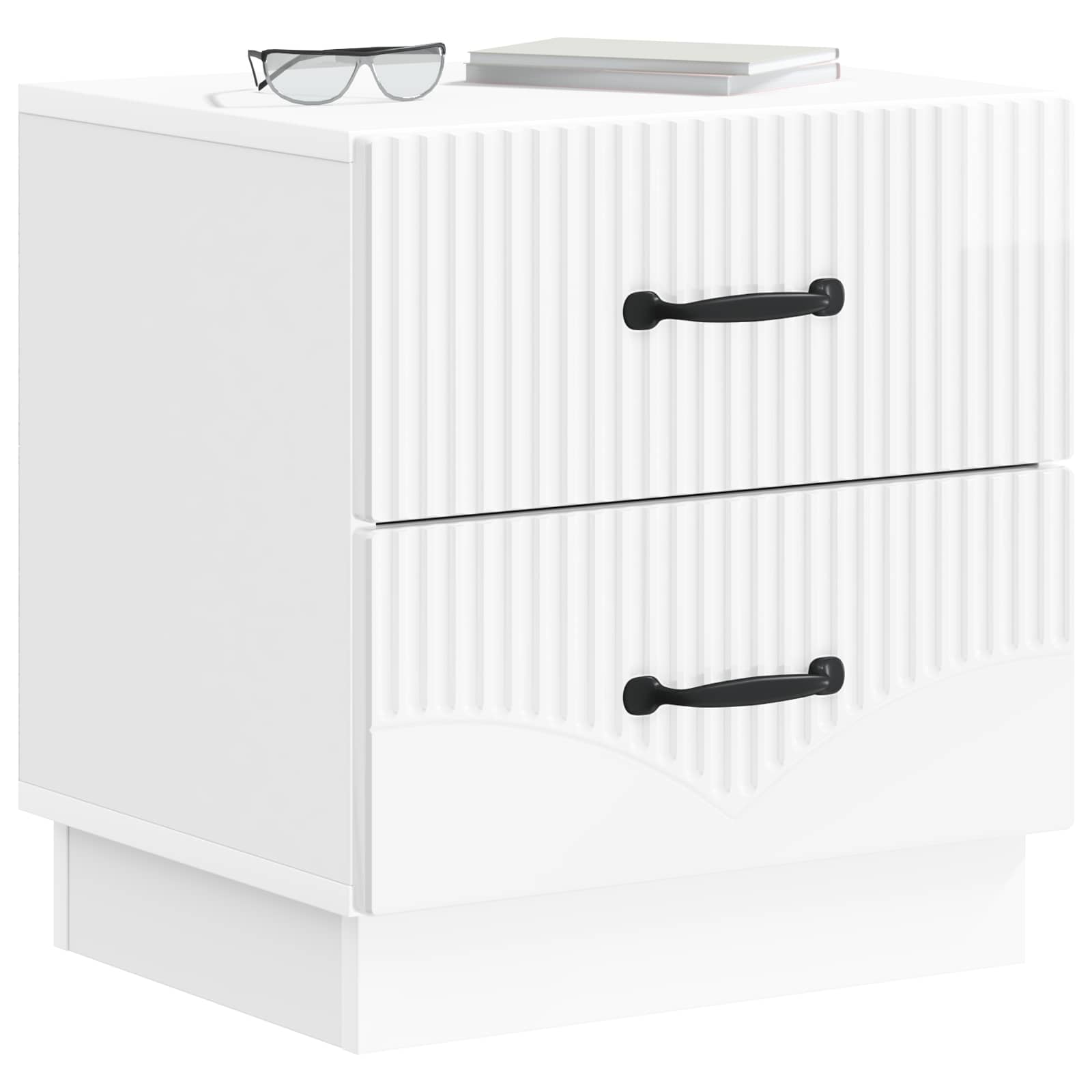Cabinet de chevet 2 pcs Blanc brillant 43 x 34,5 x 44,5 cm - XIOS