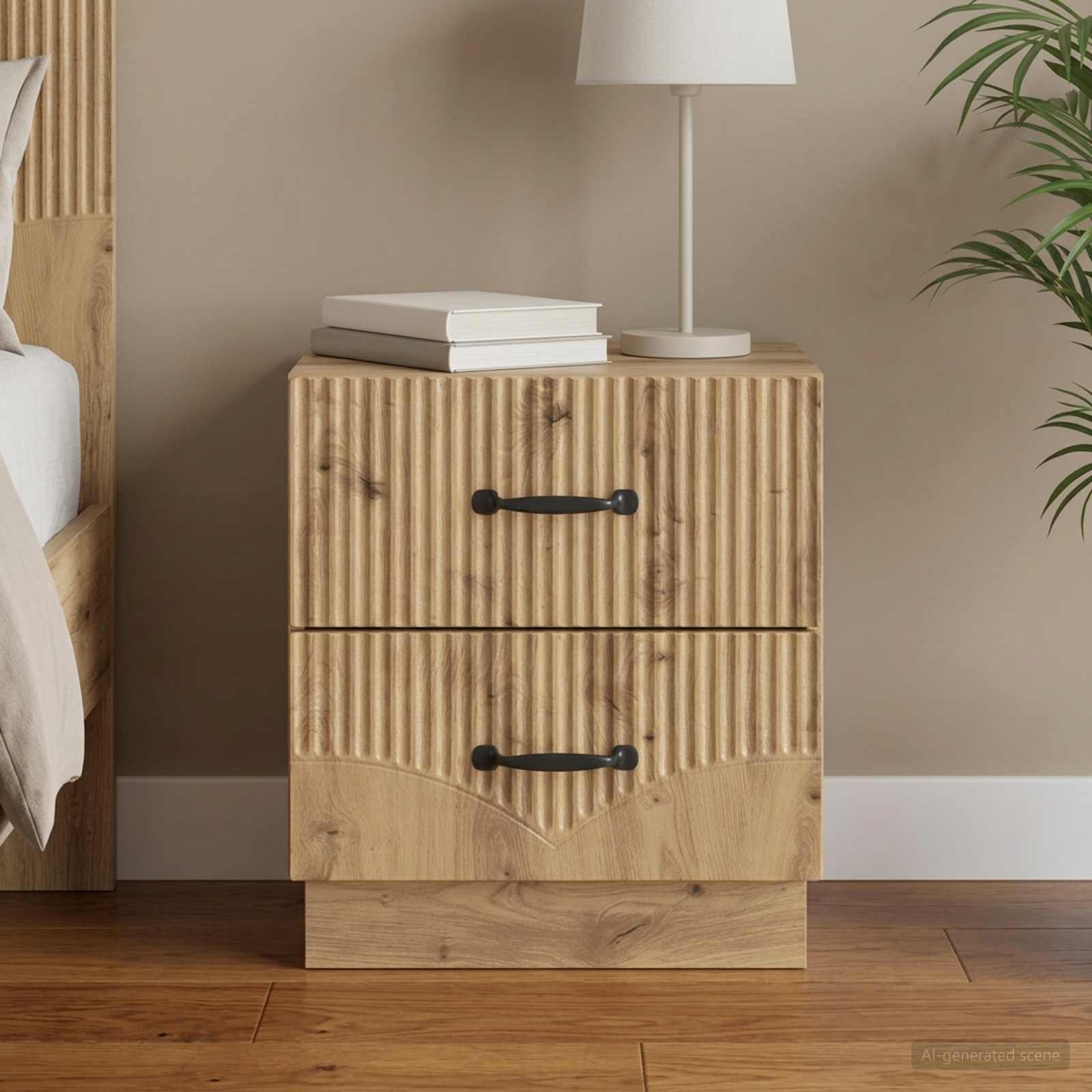 Cabinet de chevet Chêne artisanal 43 x 34,5 x 44,5 cm - XIOS