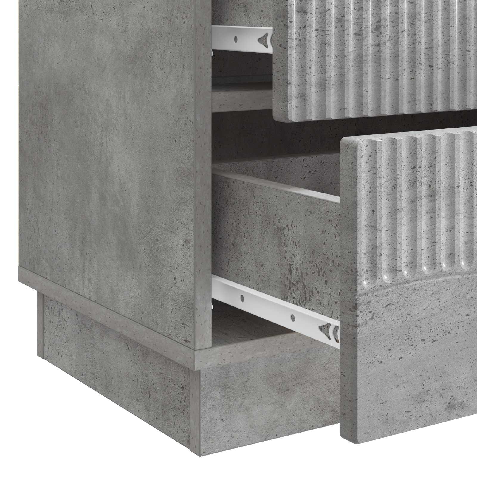 Cabinet de chevet avec tiroir Gris béton 62 x 34,5 x 44,5 cm - XIOS
