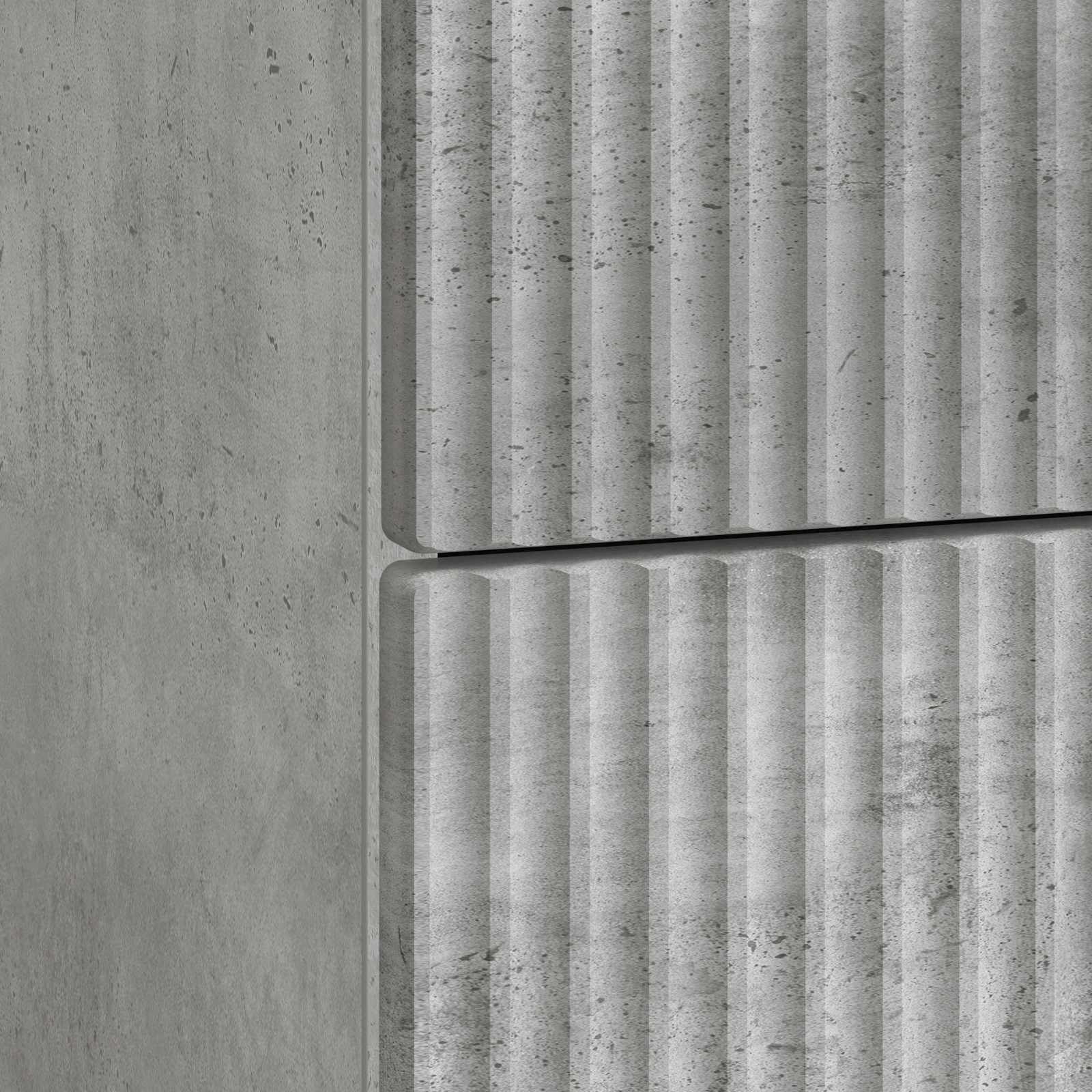 Cabinet de chevet avec tiroir Gris béton 43 x 41 x 63,5 cm - XIOS