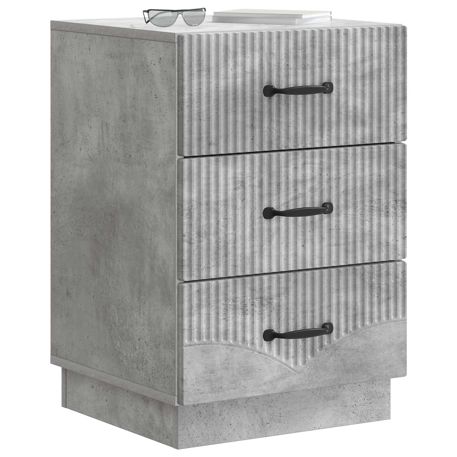 Cabinet de chevet avec tiroir Gris béton 43 x 41 x 63,5 cm - XIOS
