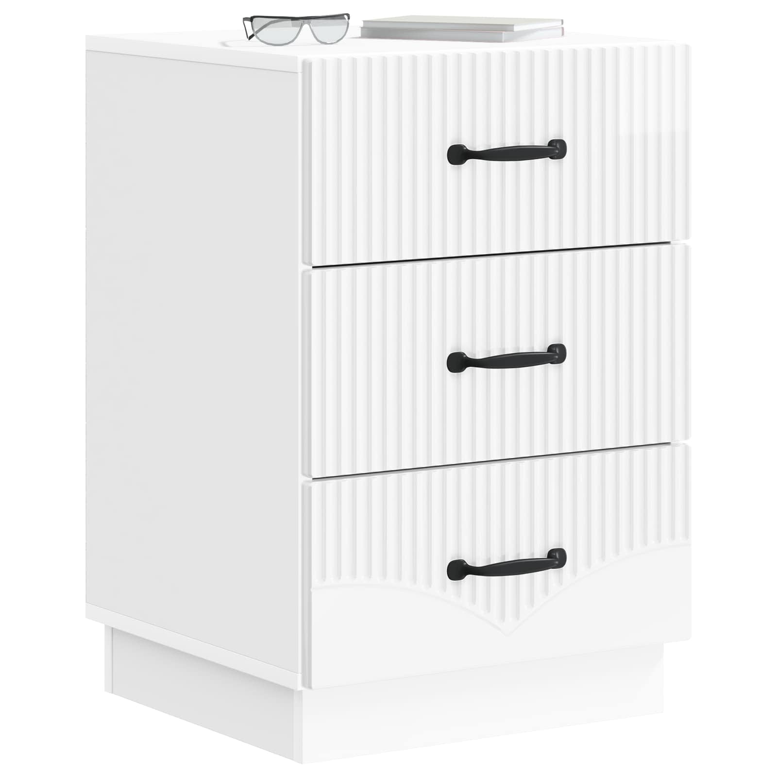 Cabinet de chevet avec tiroir Blanc brillant 43 x 41 x 63,5 cm - XIOS