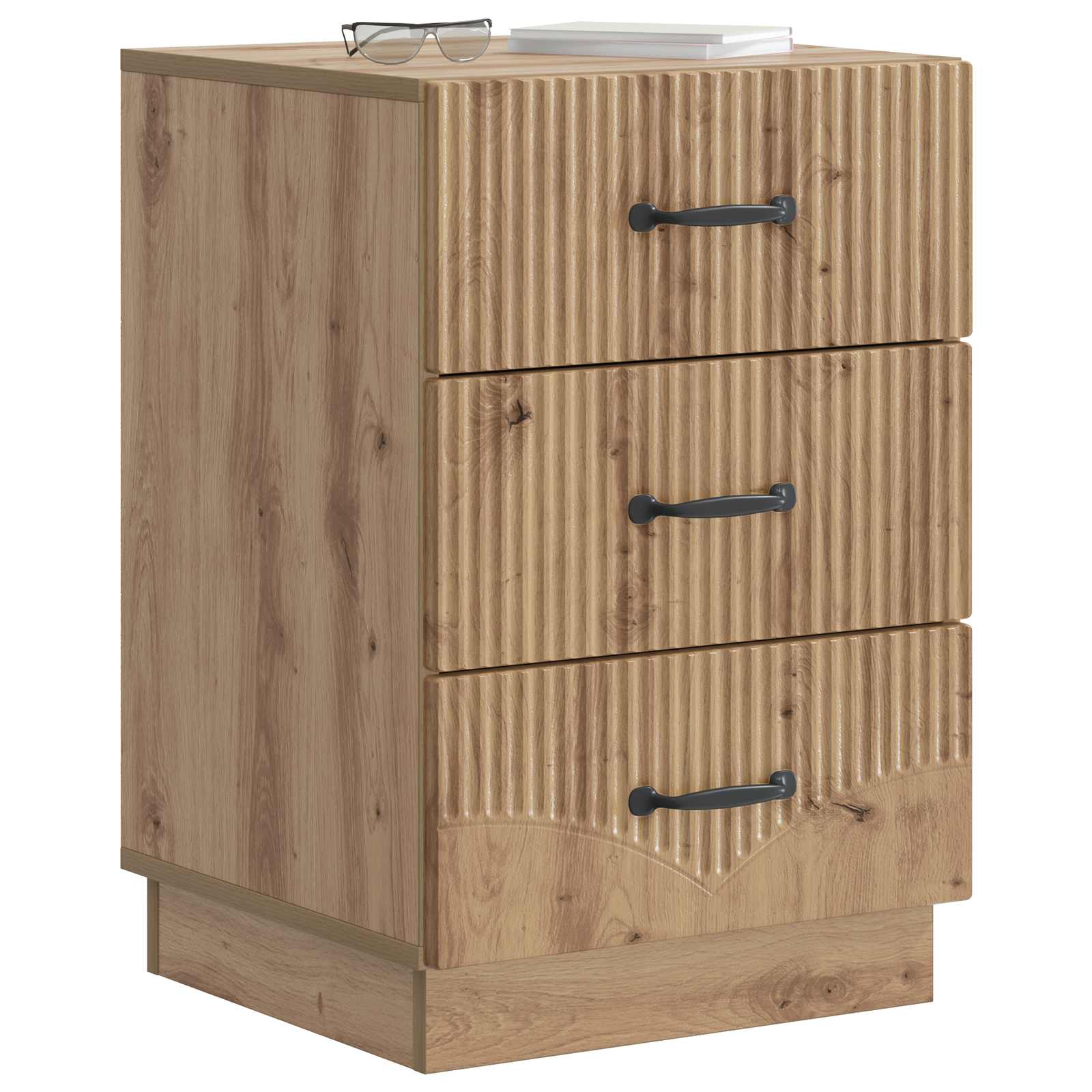 Cabinet de chevet avec tiroir Chêne artisanal 43 x 41 x 63,5 cm - XIOS