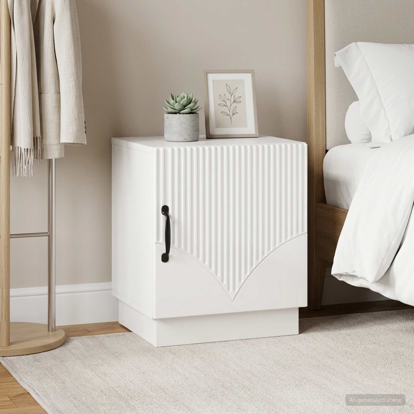 Table de chevet 2 pc Blanc brillant 43 x 34,5 x 47 cm - XIOS