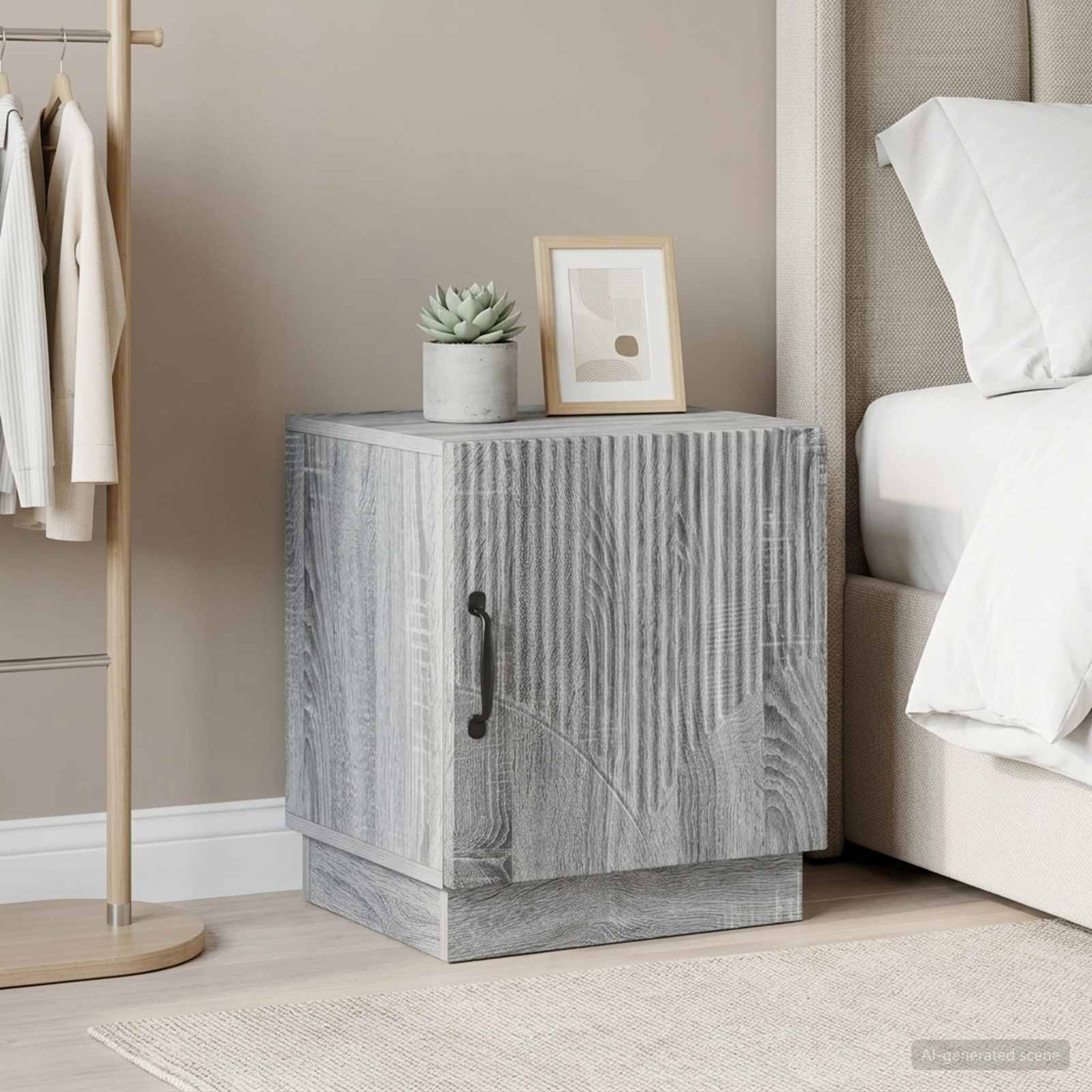 Table de chevet 2 pc Sonoma gris 43 x 34,5 x 47 cm - XIOS
