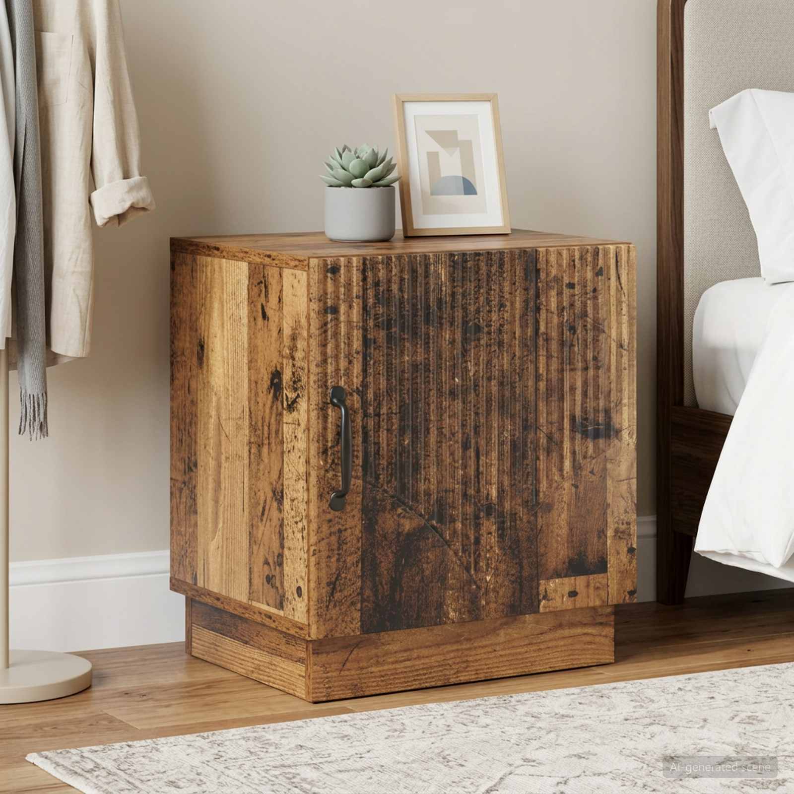 Table de chevet 2 pc Bois ancien 43 x 34,5 x 47 cm - XIOS