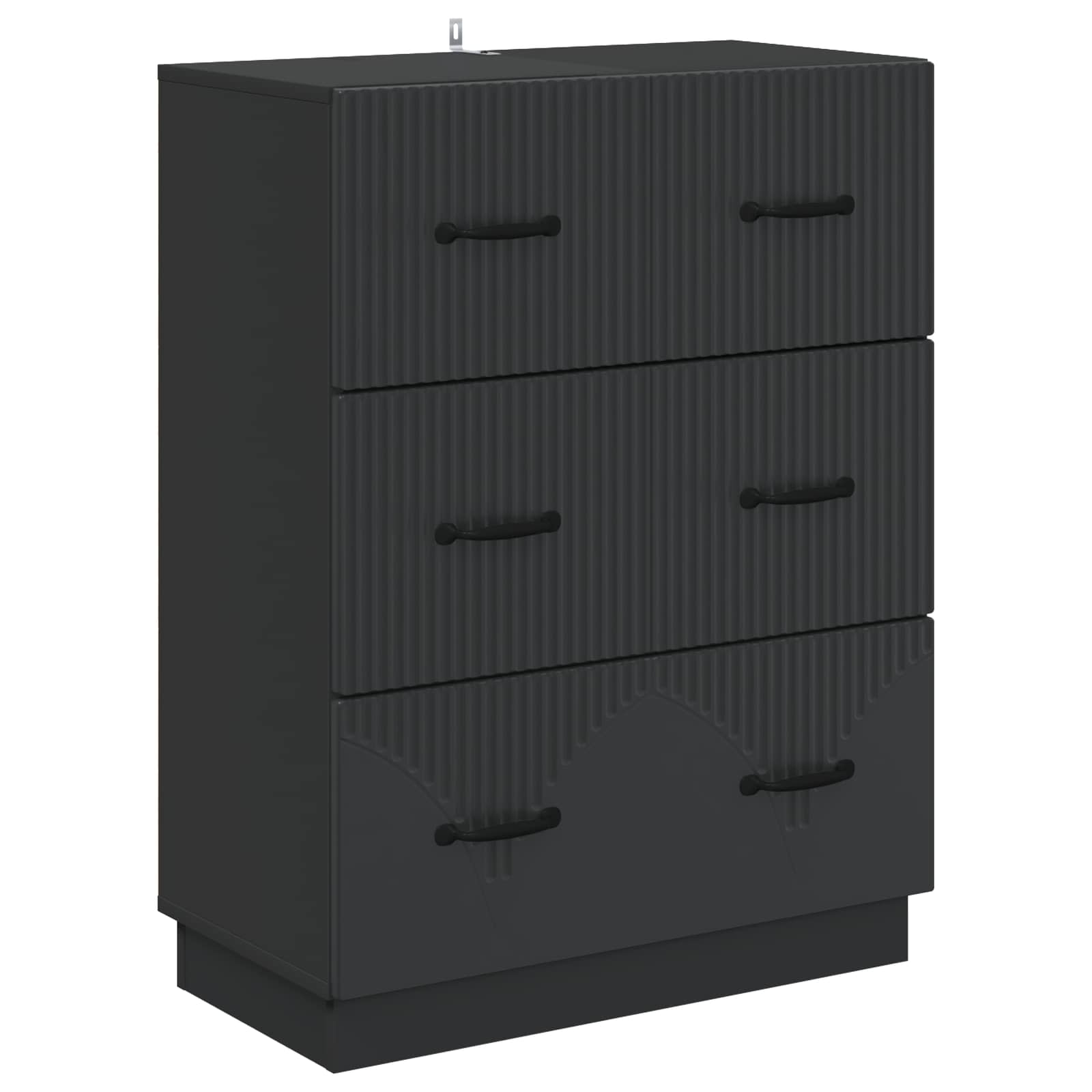 Armoire à tiroirs Noir 66 x 34,5 x 87 cm Bois d'ingénierie - XIOS