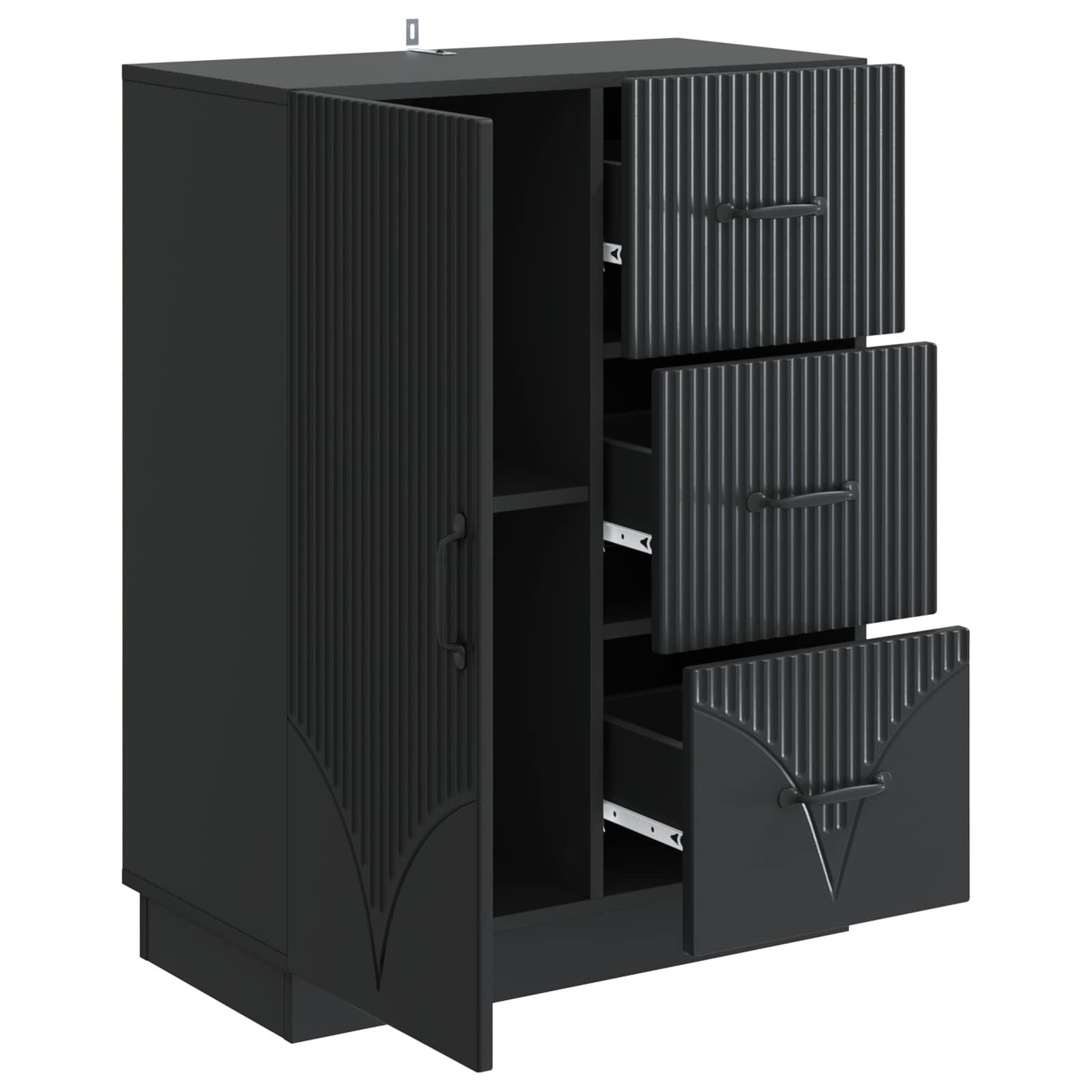 Buffet avec tiroir Noir 66 x 34,5 x 87 cm Bois d'ingénierie - XIOS