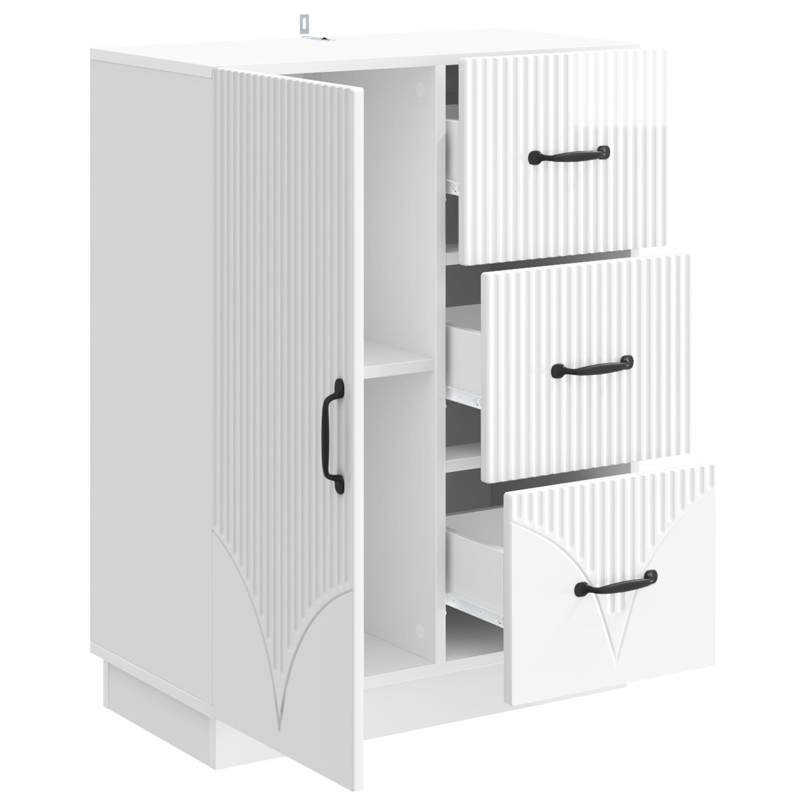 Buffet Blanc brillant 66 x 34,5 x 87 cm Bois d'ingénierie - XIOS