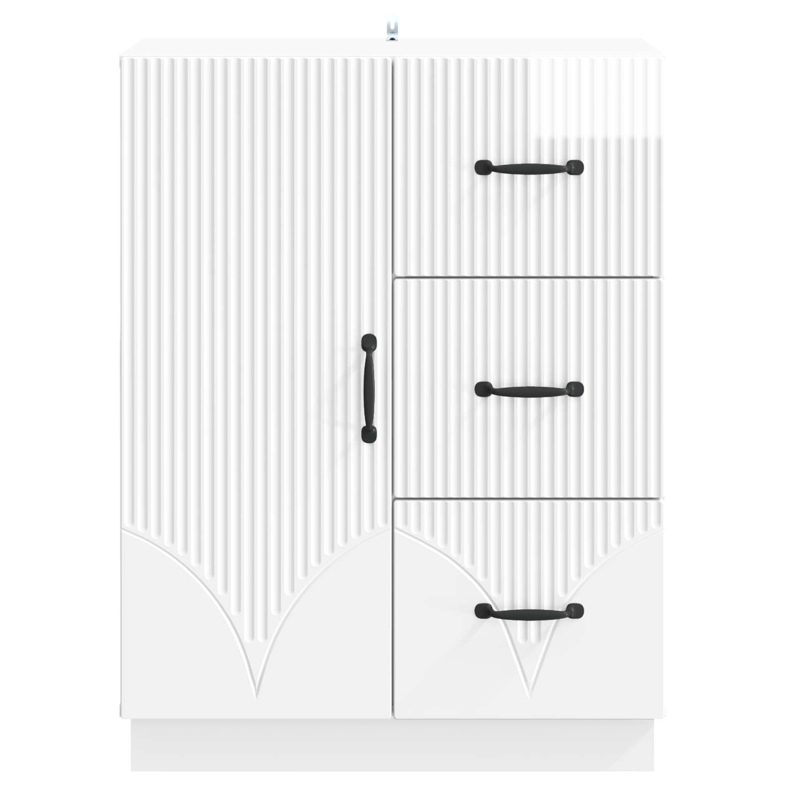 Buffet Blanc brillant 66 x 34,5 x 87 cm Bois d'ingénierie - XIOS