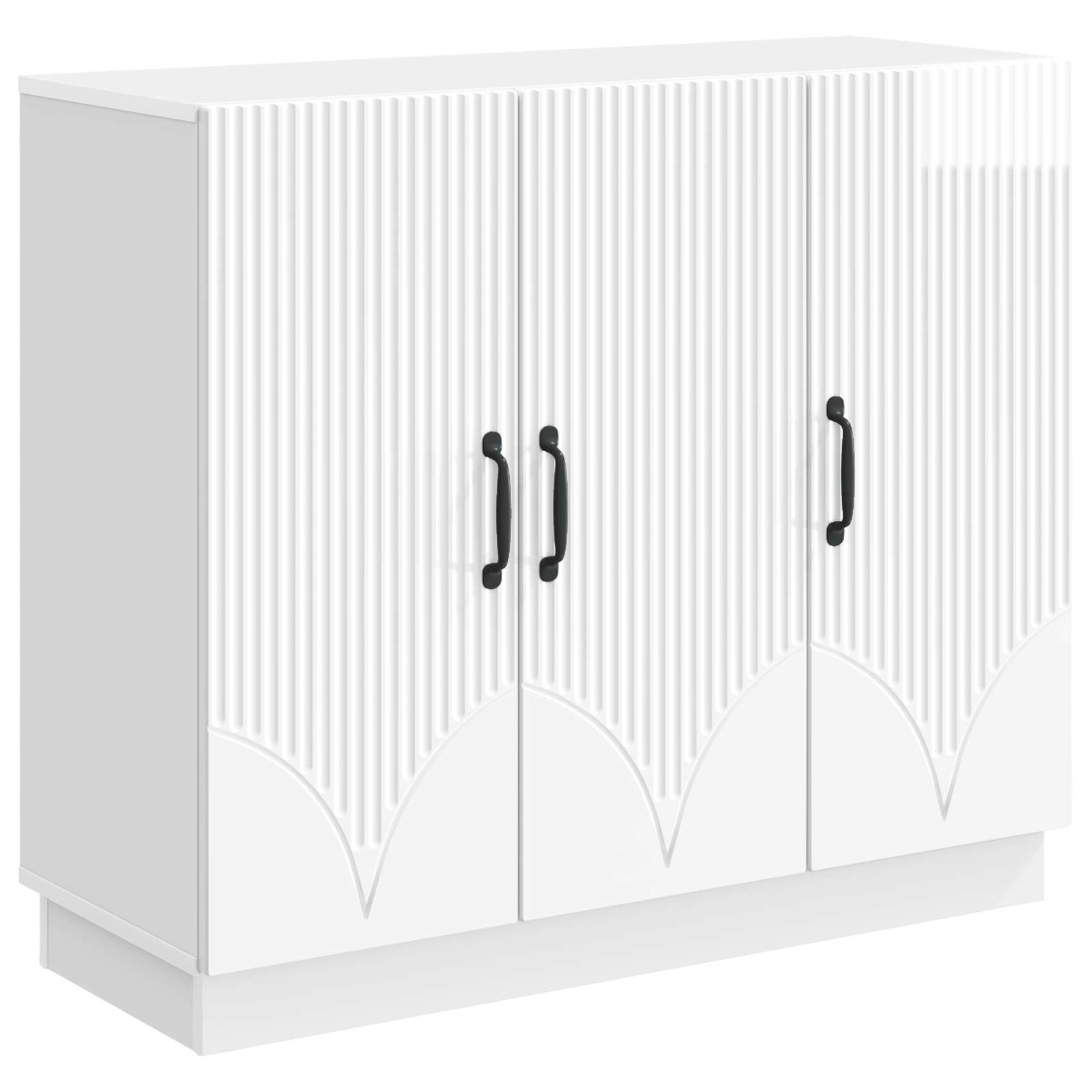 Buffet Blanc brillant 89 x 34,5 x 77 cm Bois d'ingénierie - XIOS