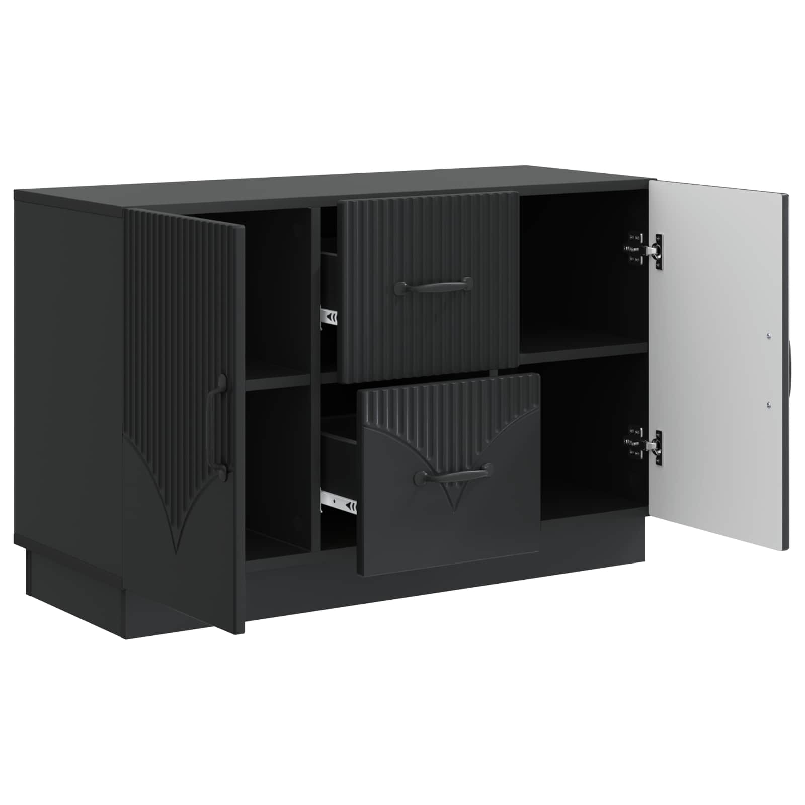Buffet avec tiroir Noir 89 x 34,5 x 57 cm Bois d'ingénierie - XIOS