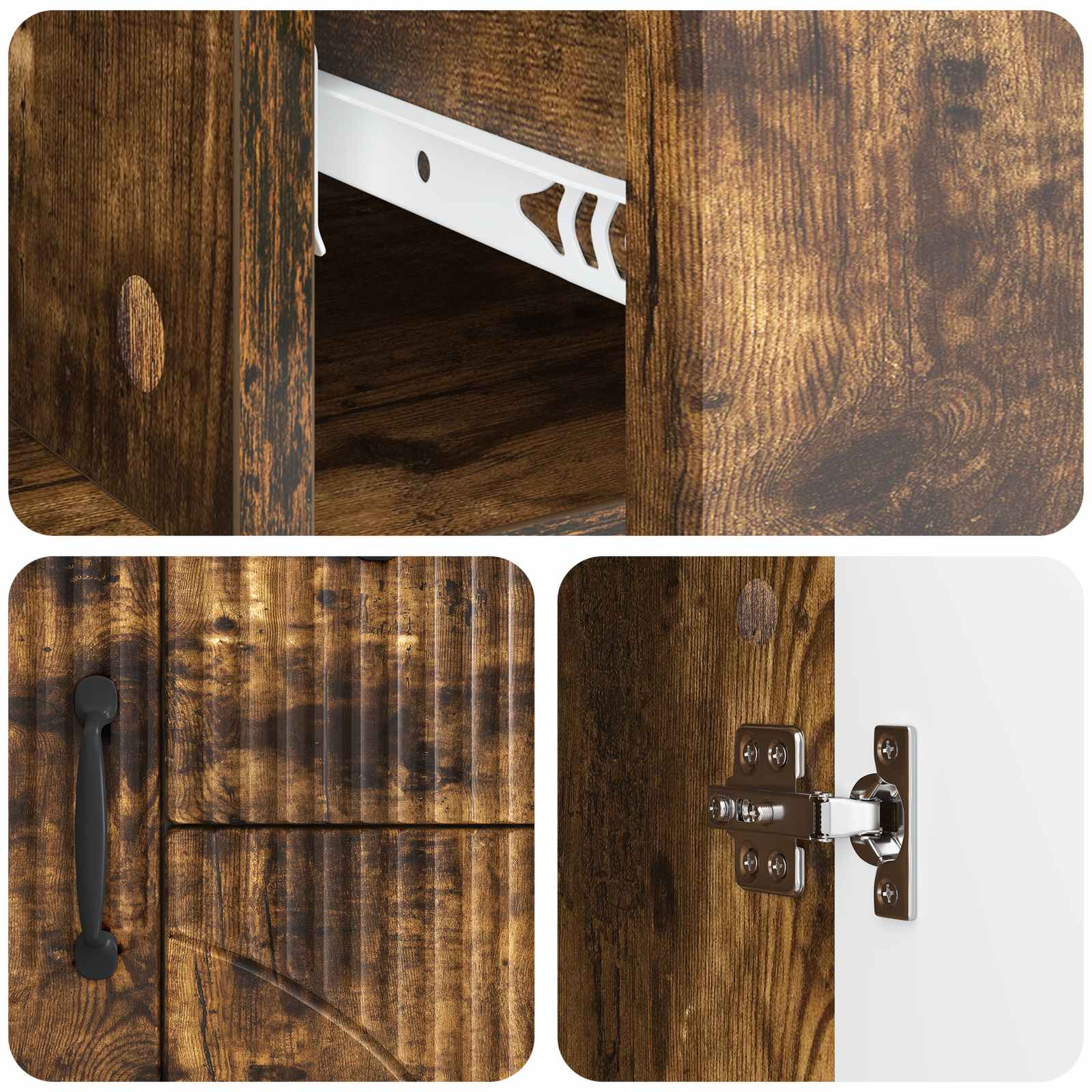 Buffet Chêne fumé 89 x 34,5 x 57 cm Bois d'ingénierie - XIOS