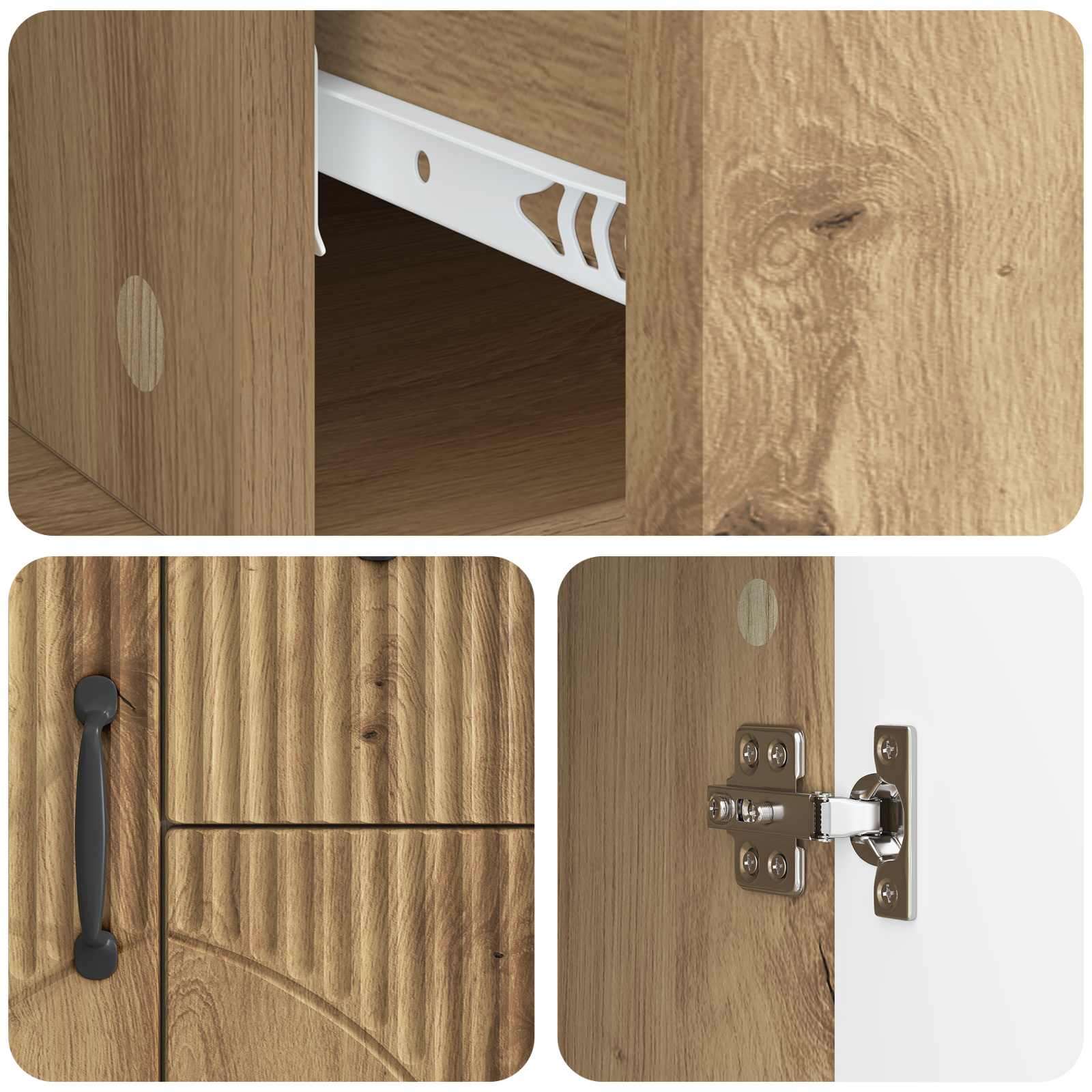 Buffet Chêne artisanal 89 x 34,5 x 57 cm Bois d'ingénierie - XIOS
