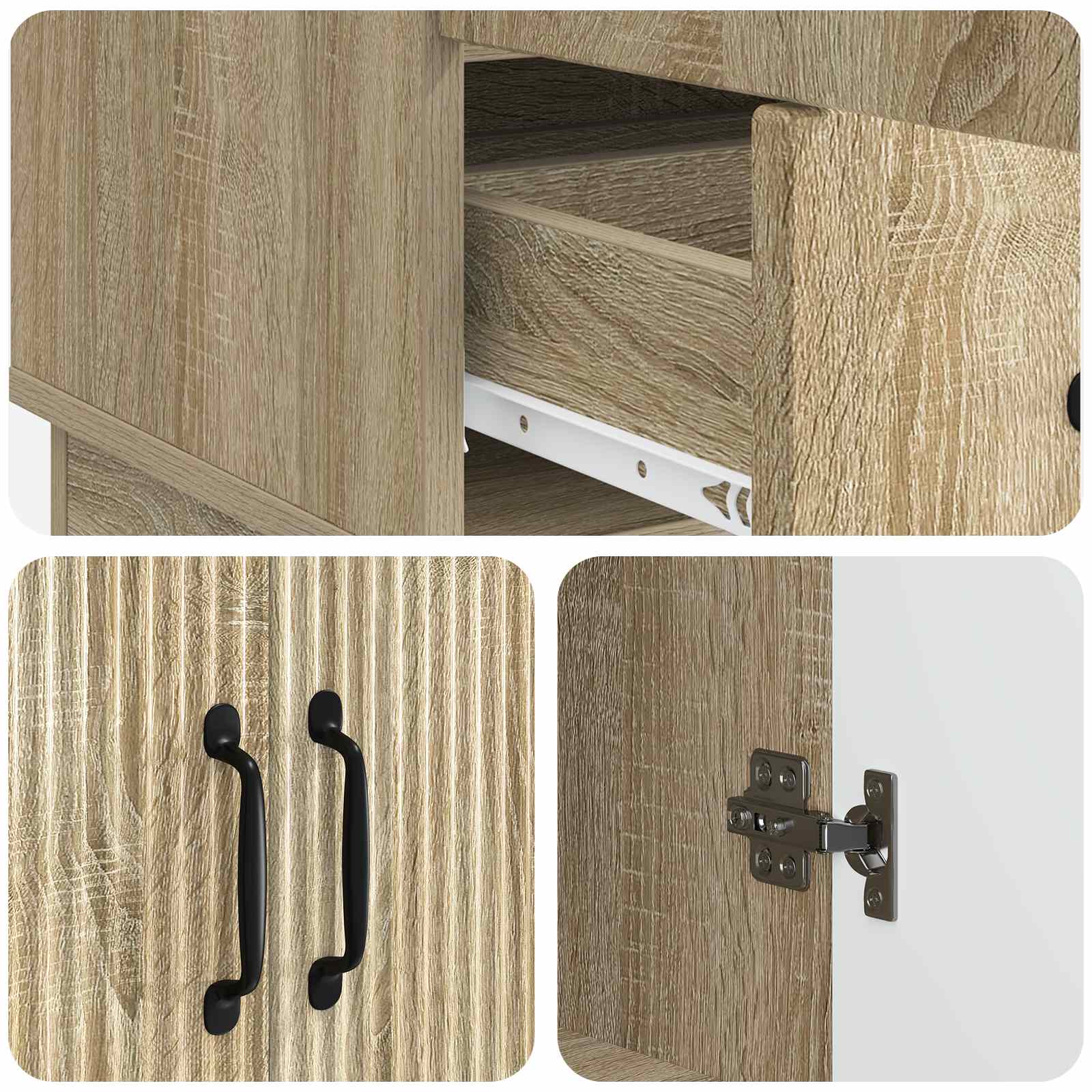 Buffet Chêne Sonoma 66 x 34,5 x 92 cm Bois d'ingénierie - XIOS