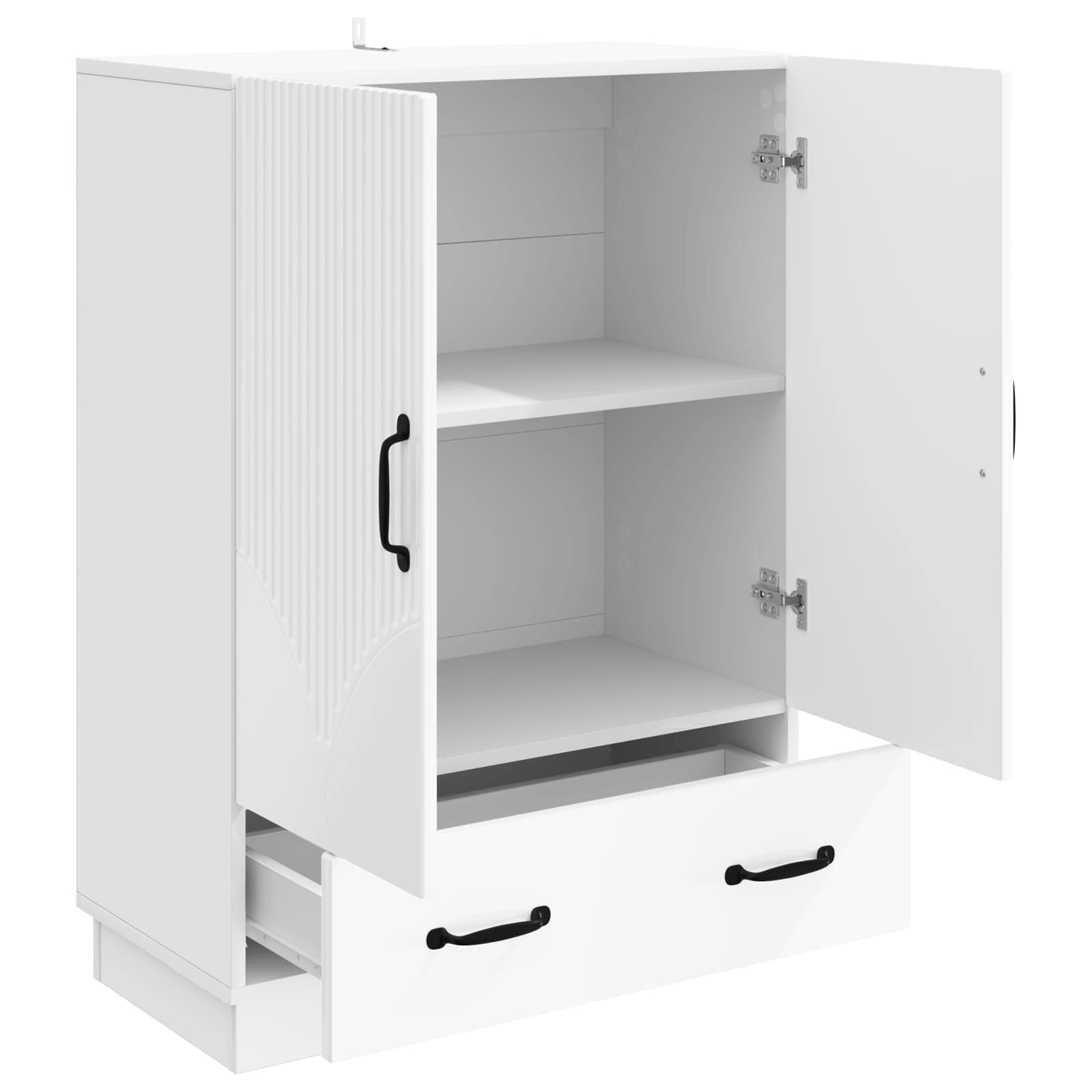 Buffet Blanc brillant 66 x 34,5 x 92 cm Bois d'ingénierie - XIOS