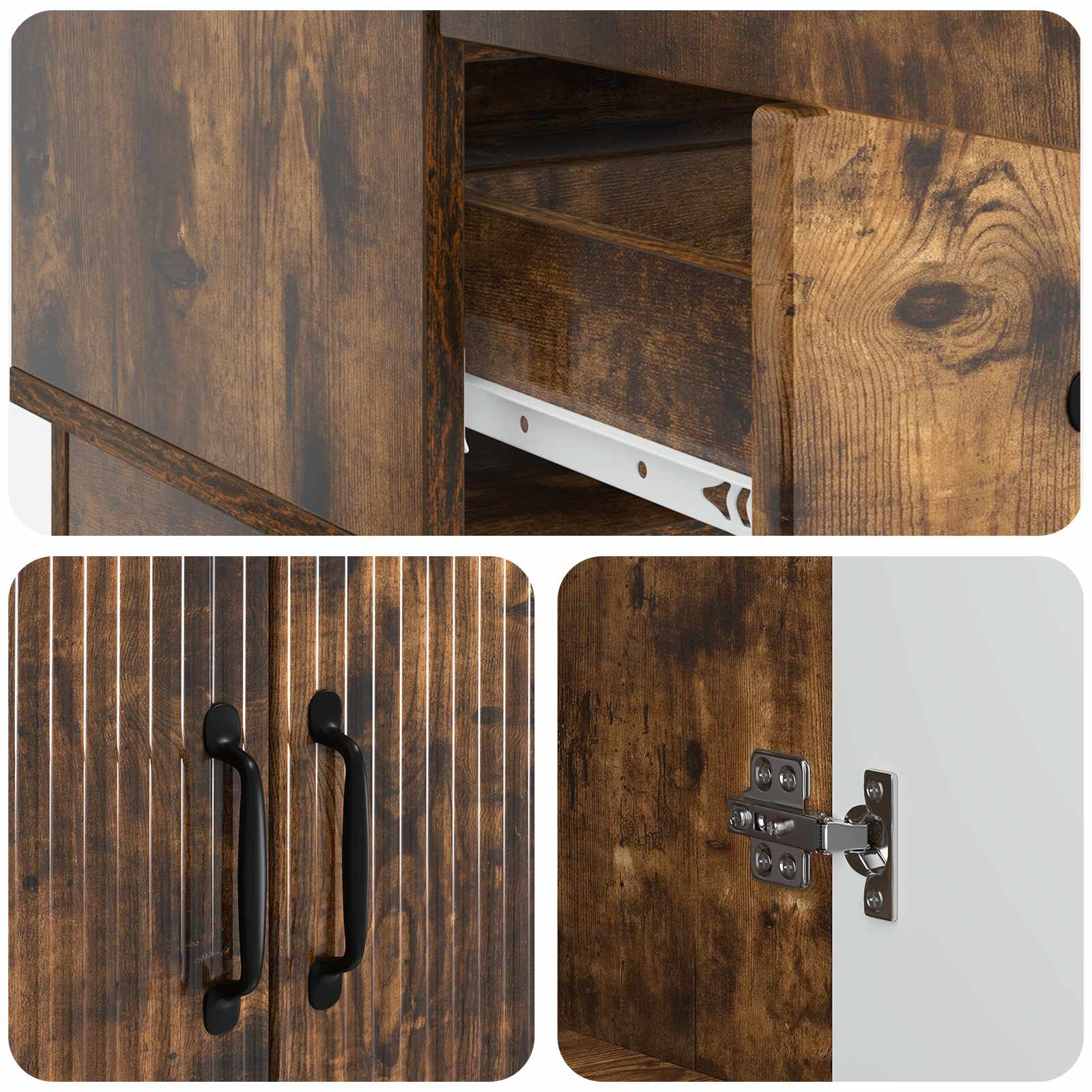 Buffet Chêne fumé 66 x 34,5 x 92 cm Bois d'ingénierie - XIOS