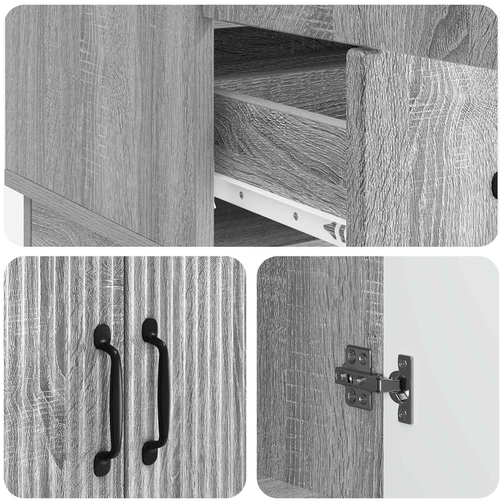 Buffet Sonoma gris 66 x 34,5 x 92 cm Bois d'ingénierie - XIOS