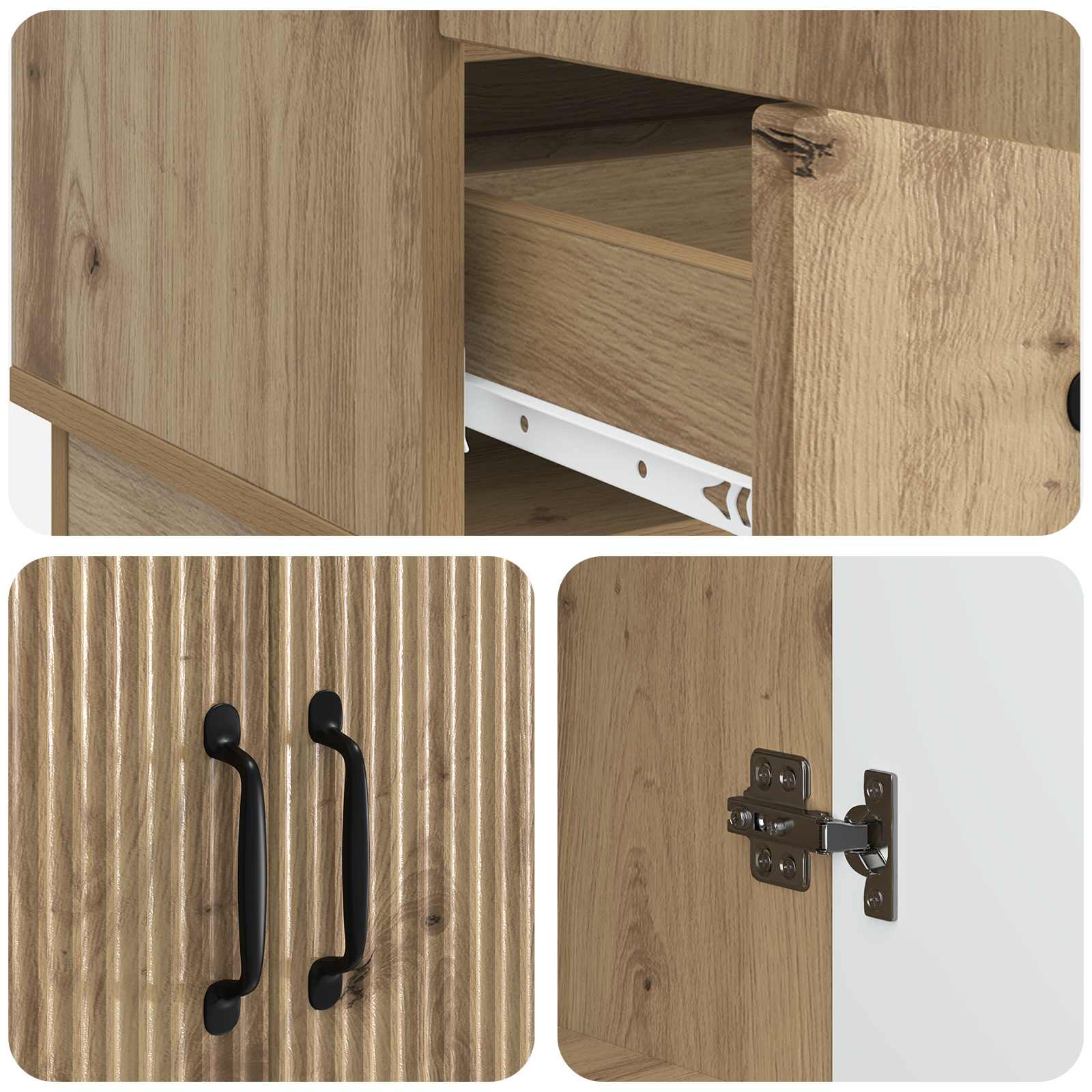 Buffet Chêne artisanal 66 x 34,5 x 92 cm Bois d'ingénierie - XIOS