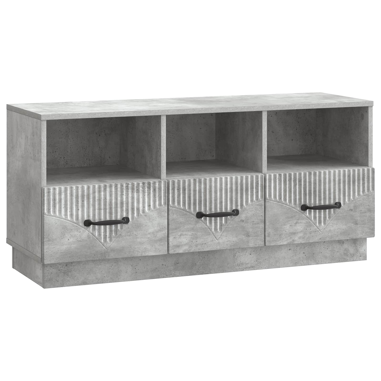 Meuble TV Gris béton 102 x 34,5 x 47 cm Bois d'ingénierie - XIOS