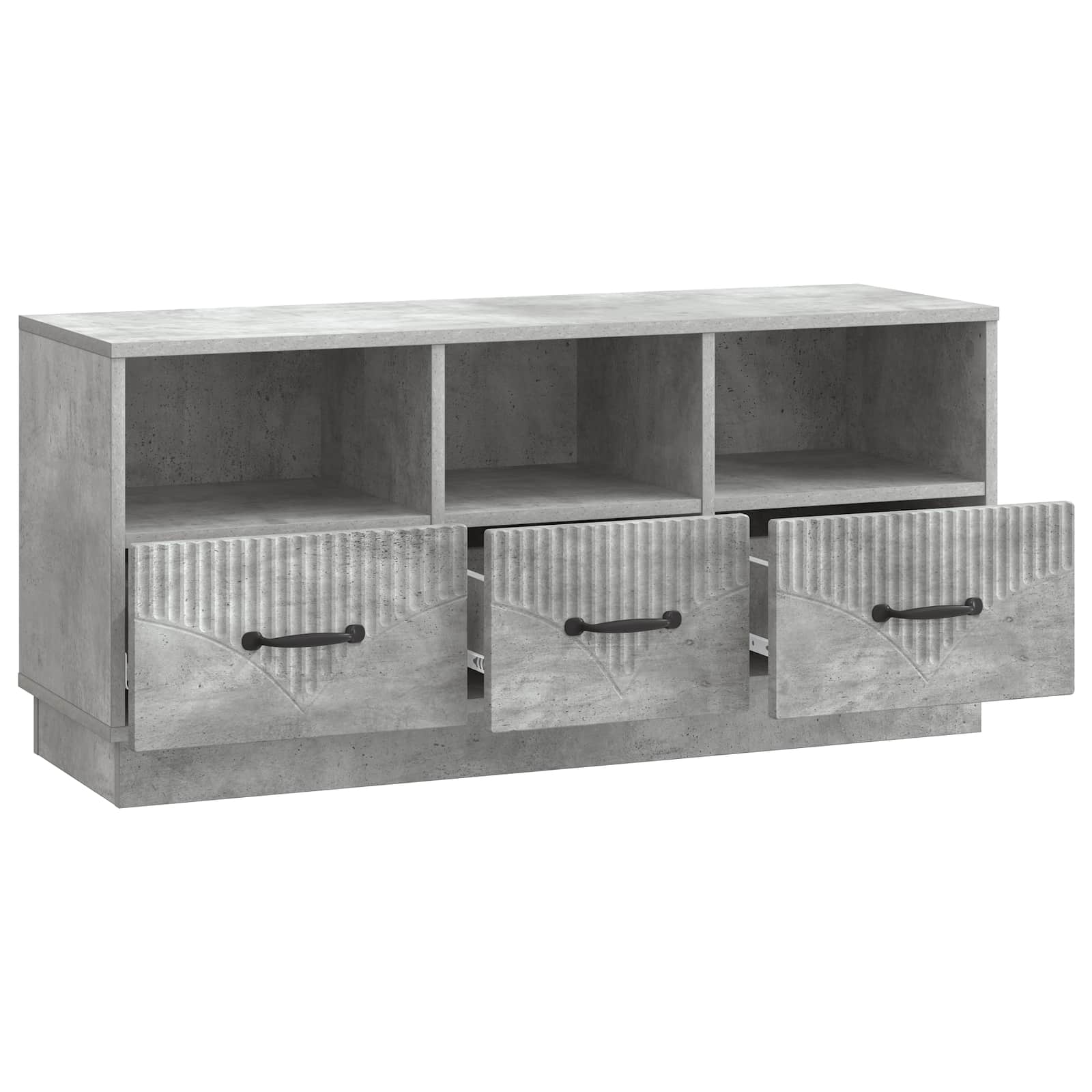 Meuble TV Gris béton 102 x 34,5 x 47 cm Bois d'ingénierie - XIOS
