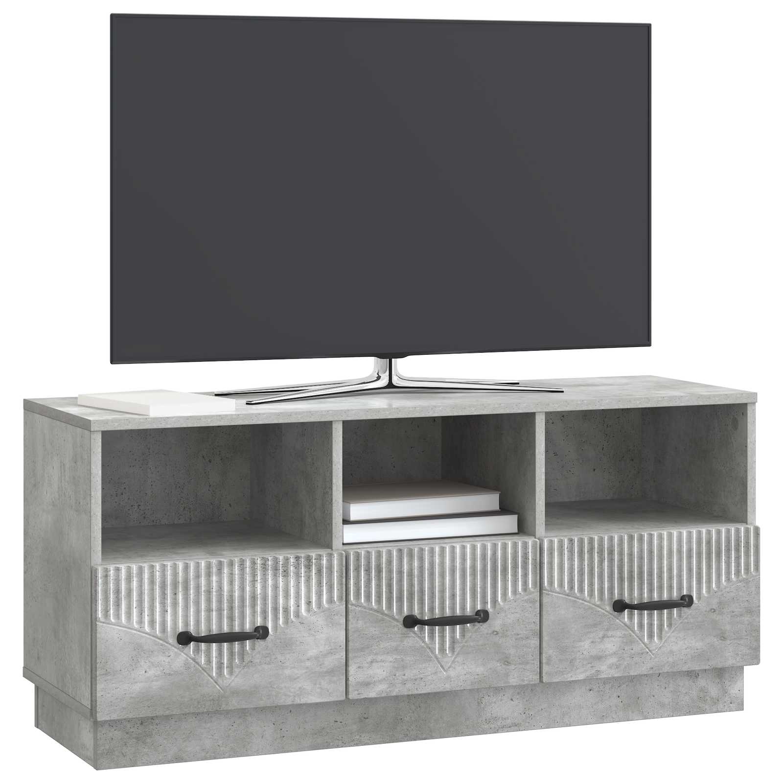 Meuble TV Gris béton 102 x 34,5 x 47 cm Bois d'ingénierie - XIOS