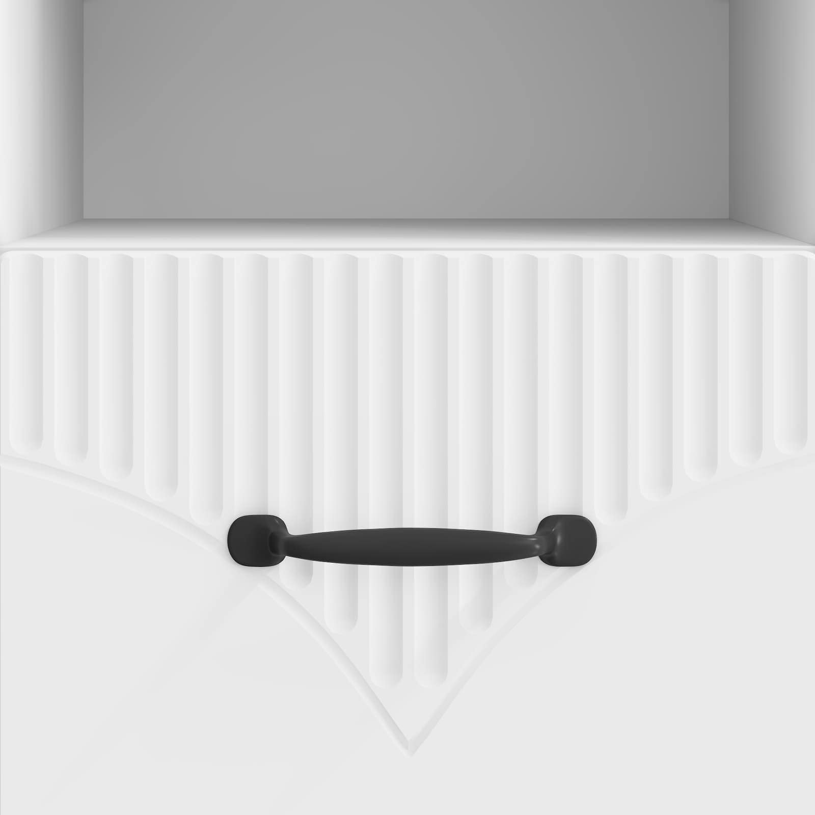 Meuble TV Blanc brillant 102 x 34,5 x 47 cm Bois d'ingénierie - XIOS