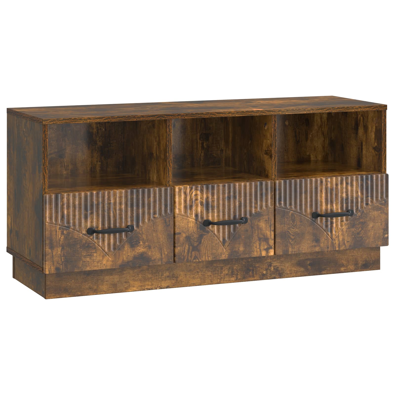 Meuble TV Chêne fumé 102 x 34,5 x 47 cm Bois d'ingénierie - XIOS