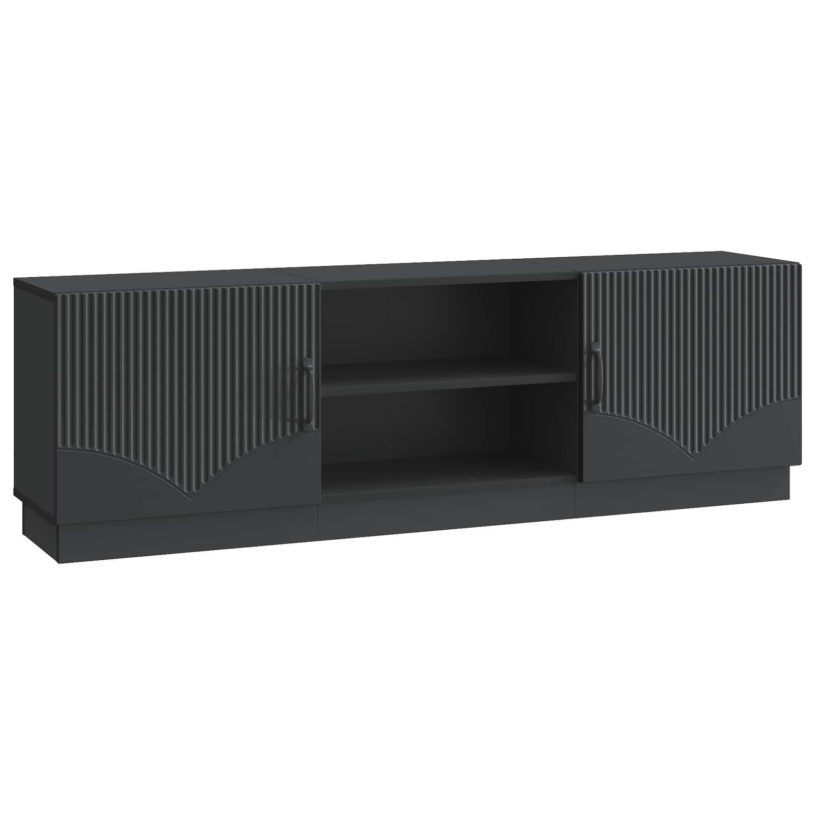 Meuble TV Noir 150 x 31 x 47 cm Bois d'ingénierie - XIOS