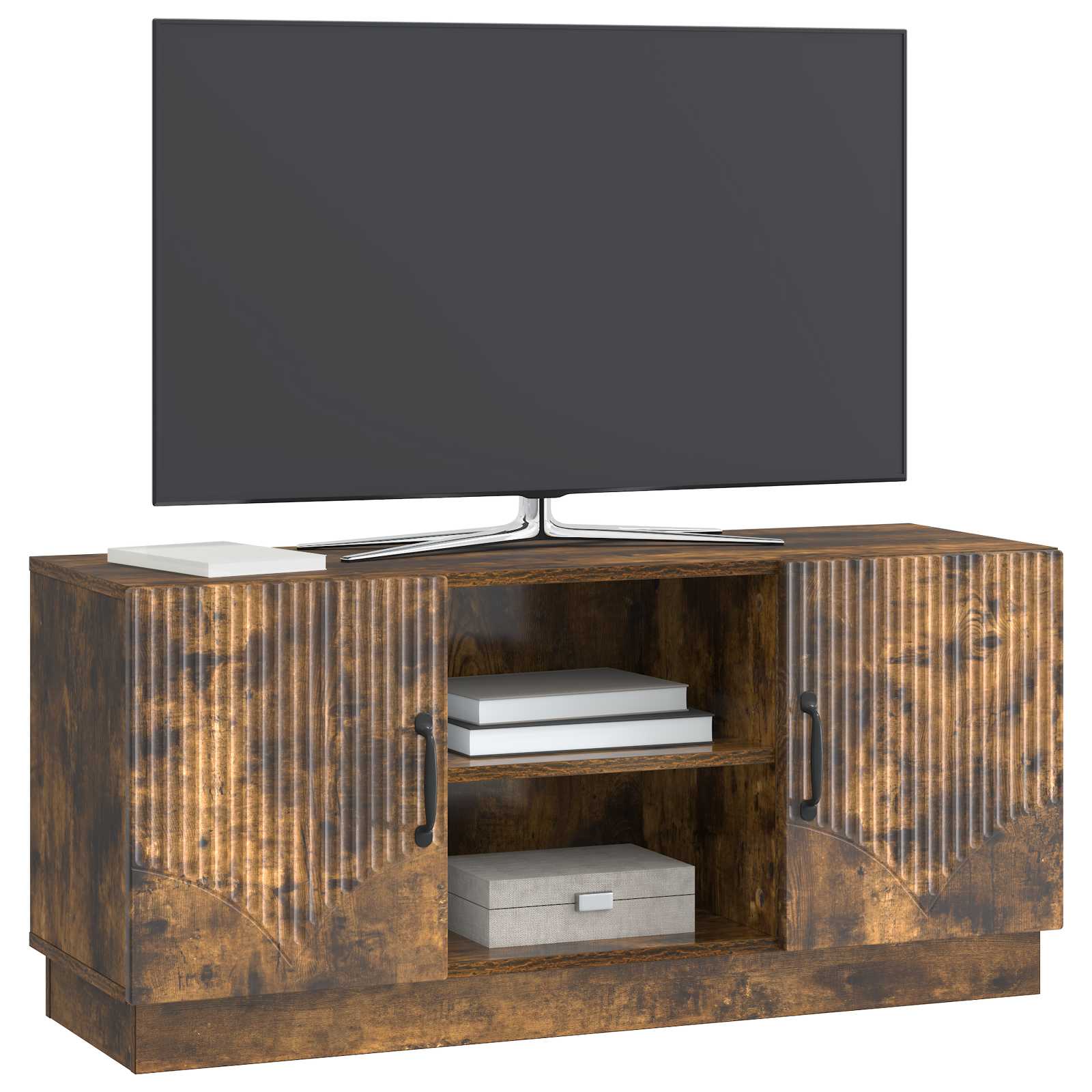 Meuble TV Chêne fumé 102 x 34,5 x 47 cm Bois d'ingénierie - XIOS