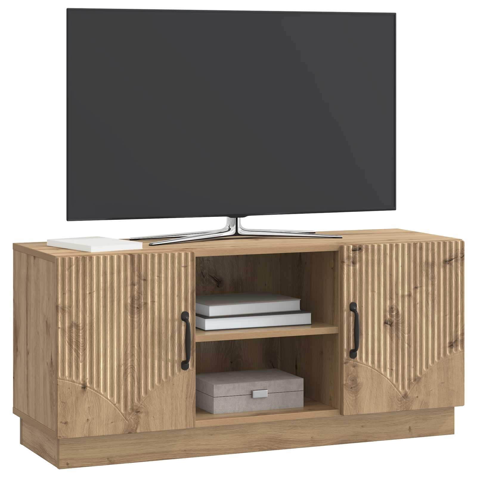 Meuble TV Chêne artisanal 102 x 34,5 x 47 cm Bois d'ingénierie - XIOS