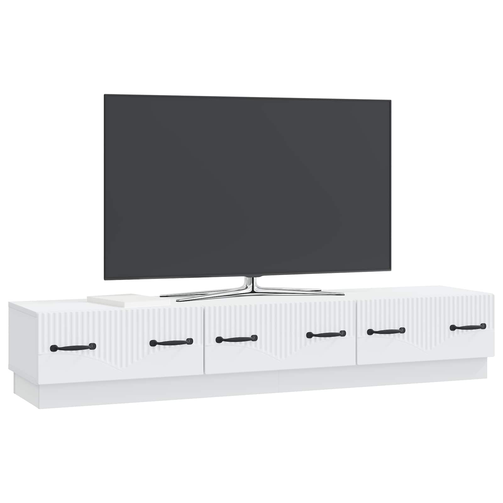 Meuble TV Blanc 147 x 34,5 x 27 cm Bois d'ingénierie - XIOS