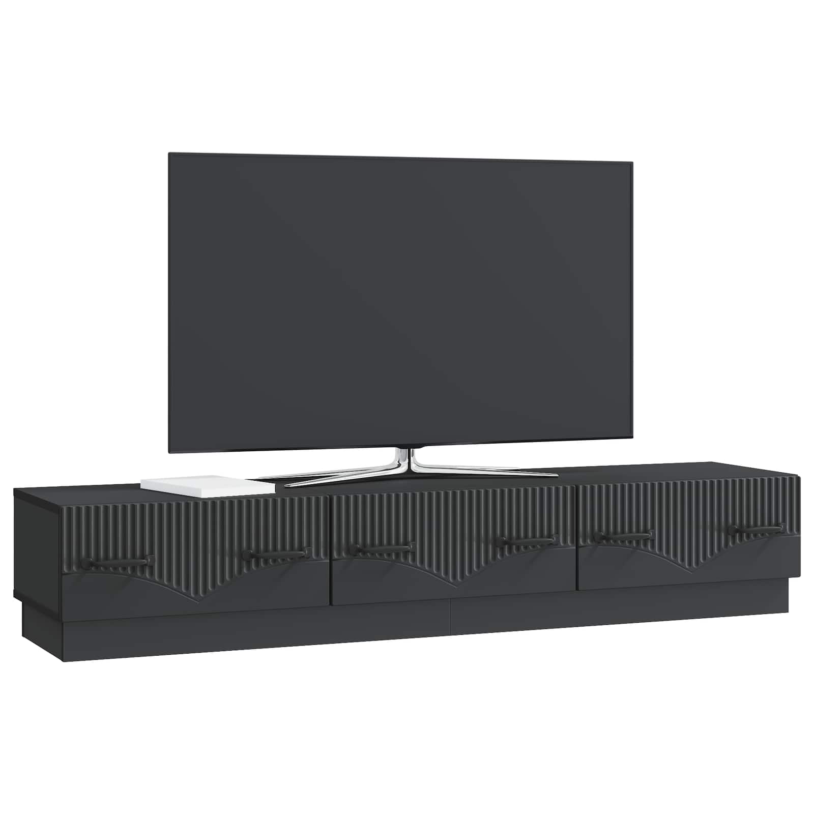 Meuble TV avec tiroir Noir 147 x 34,5 x 27 cm Bois d'ingénierie - XIOS