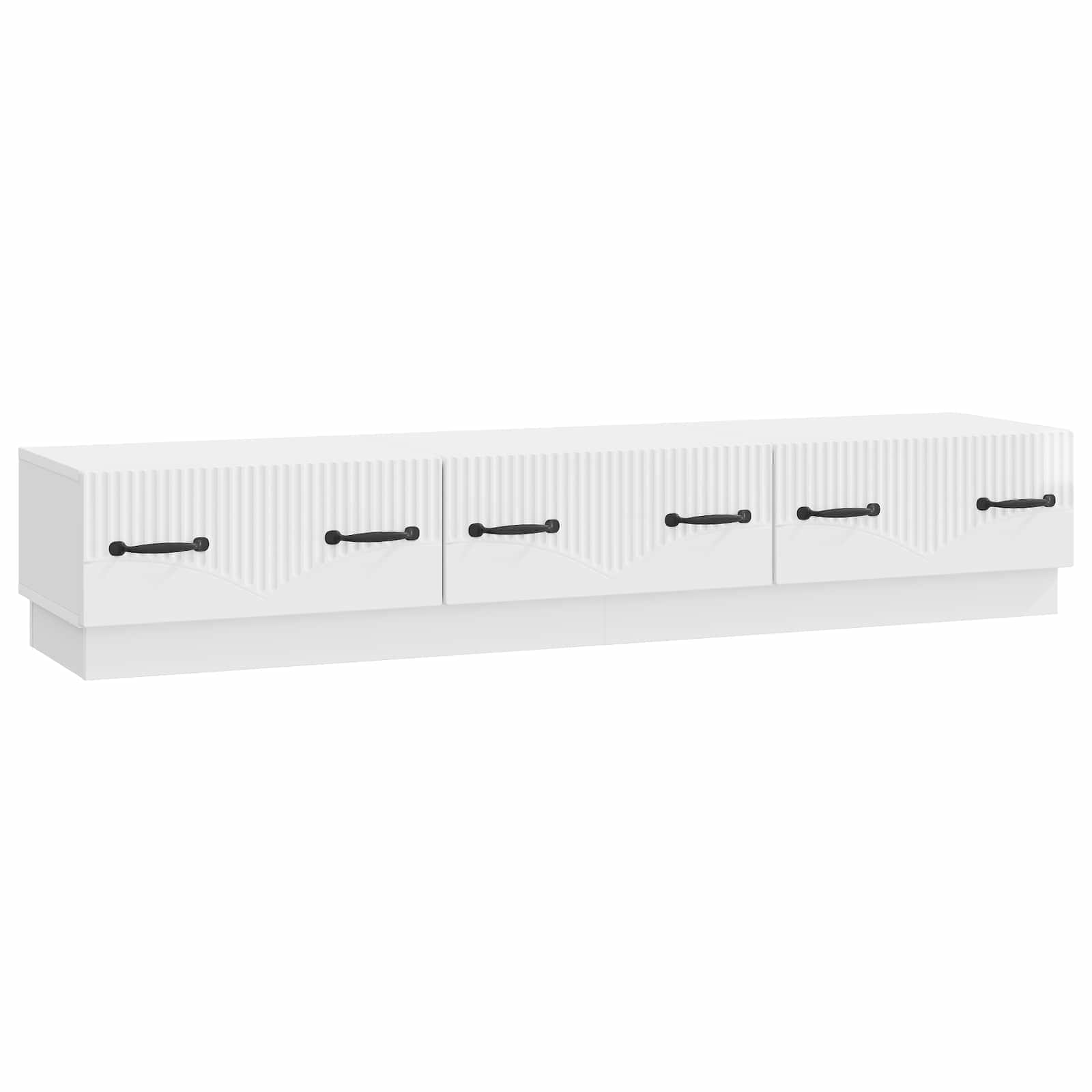 Meuble TV Blanc brillant 147 x 34,5 x 27 cm Bois d'ingénierie - XIOS