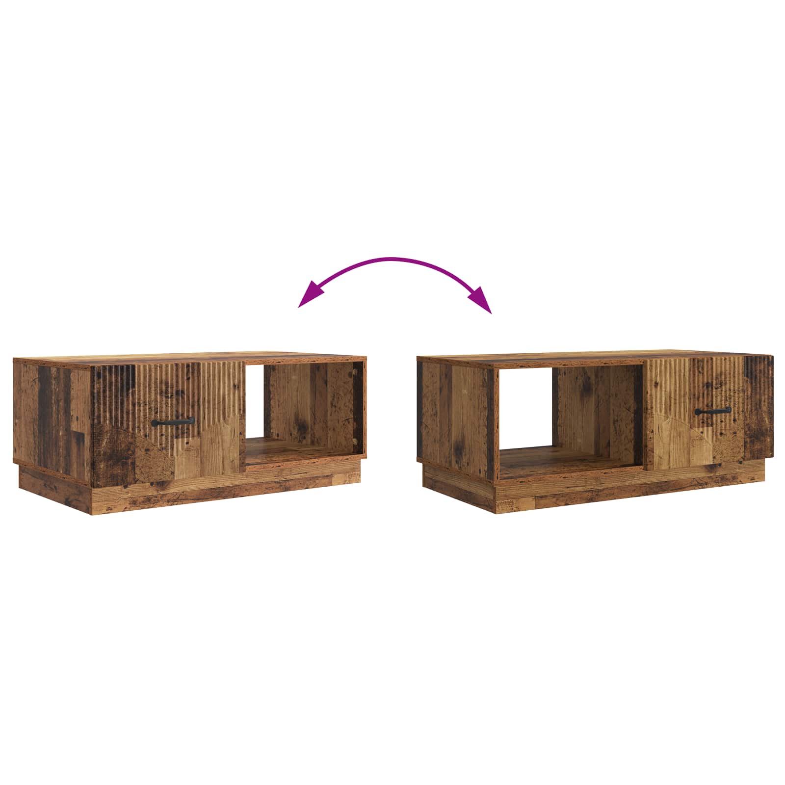 Table basse Bois ancien 90 x 50 x 37 cm Bois d'ingénierie - XIOS
