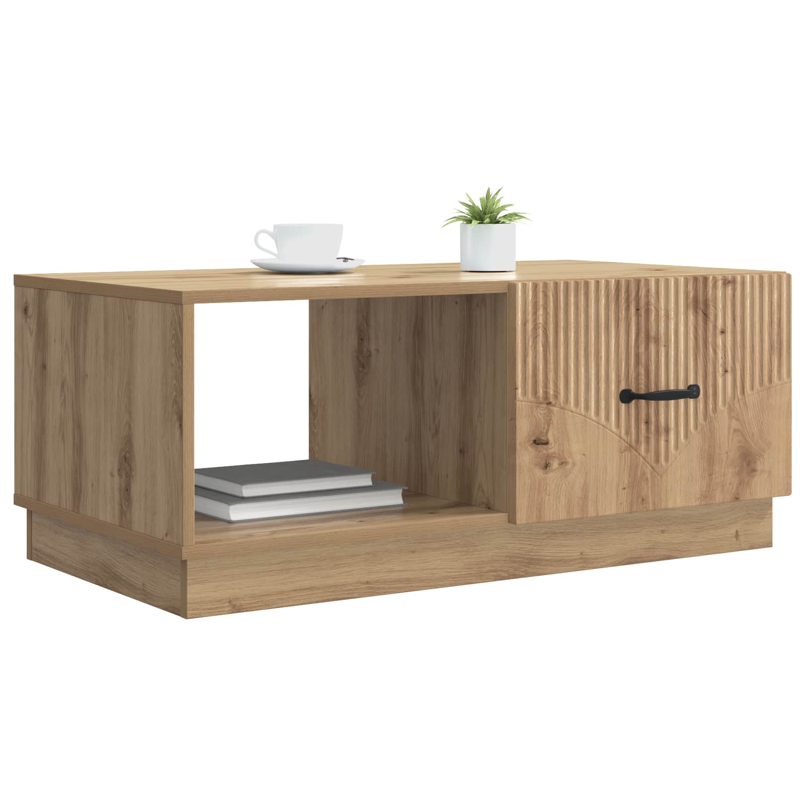 Table basse Chêne artisanal 90 x 50 x 37 cm Bois d'ingénierie - XIOS