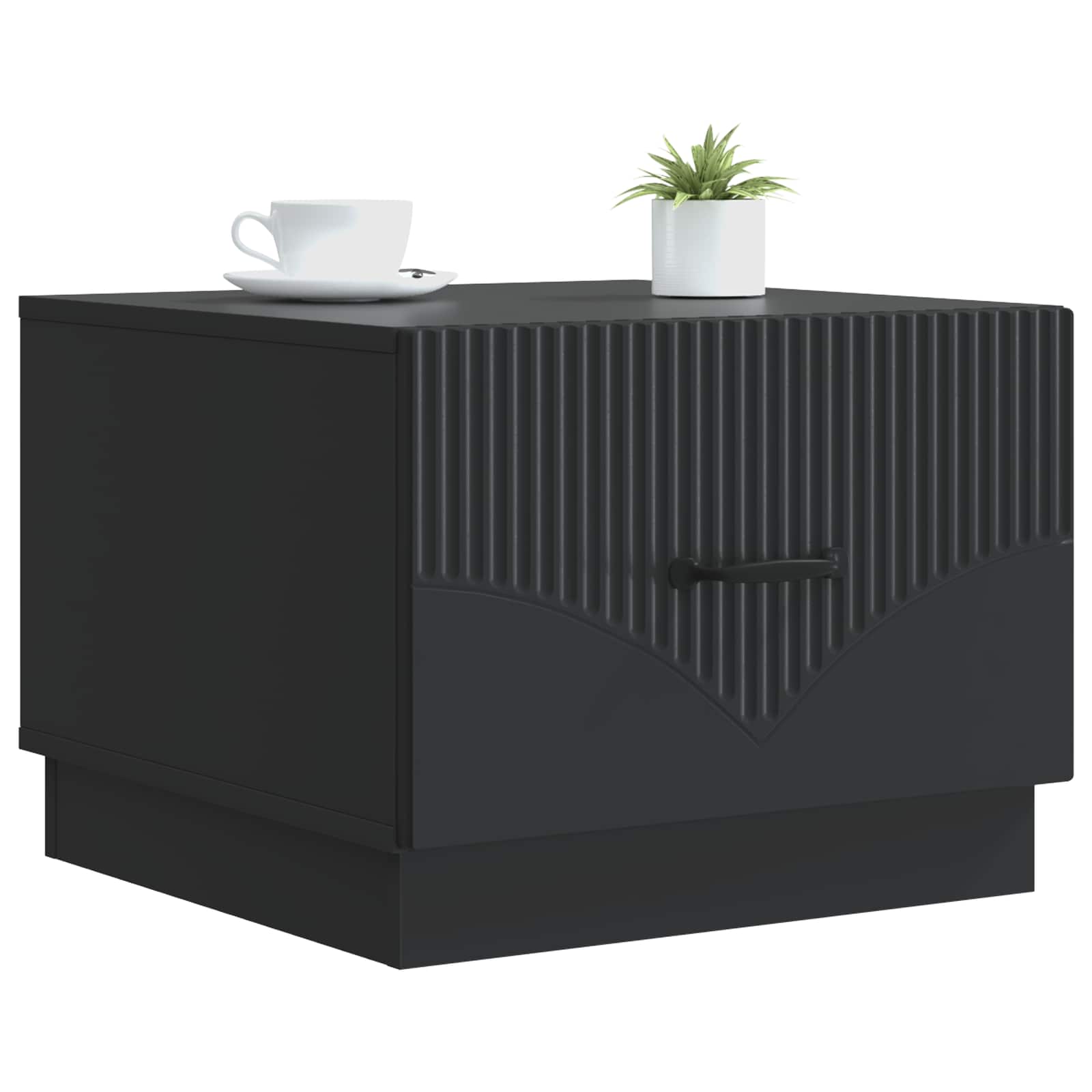 Table basse avec tiroir Noir 49 x 50 x 37 cm Bois d'ingénierie - XIOS