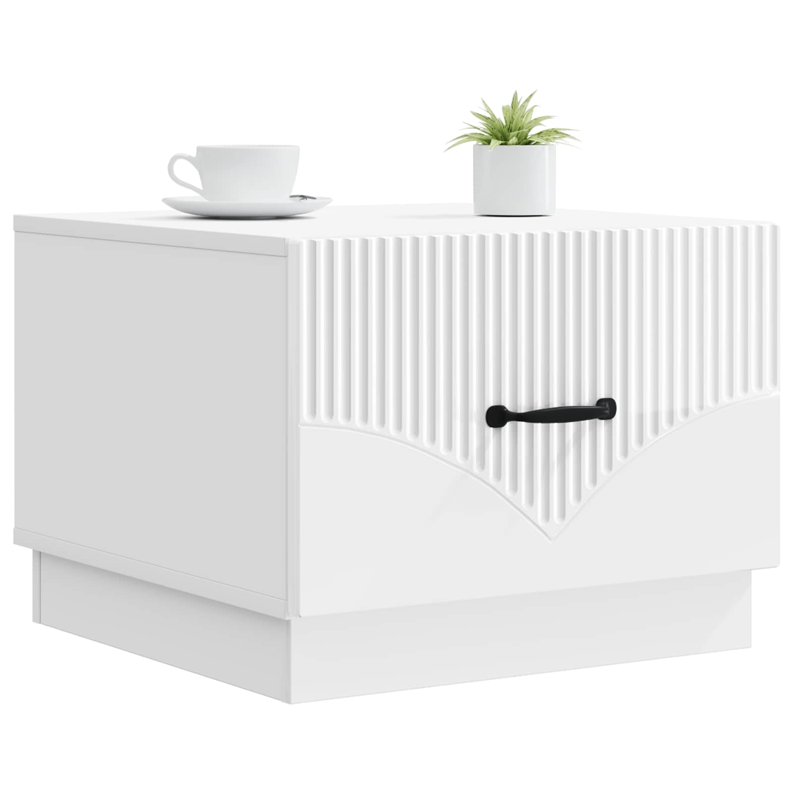 Table basse Blanc brillant 49 x 50 x 37 cm Bois d'ingénierie - XIOS