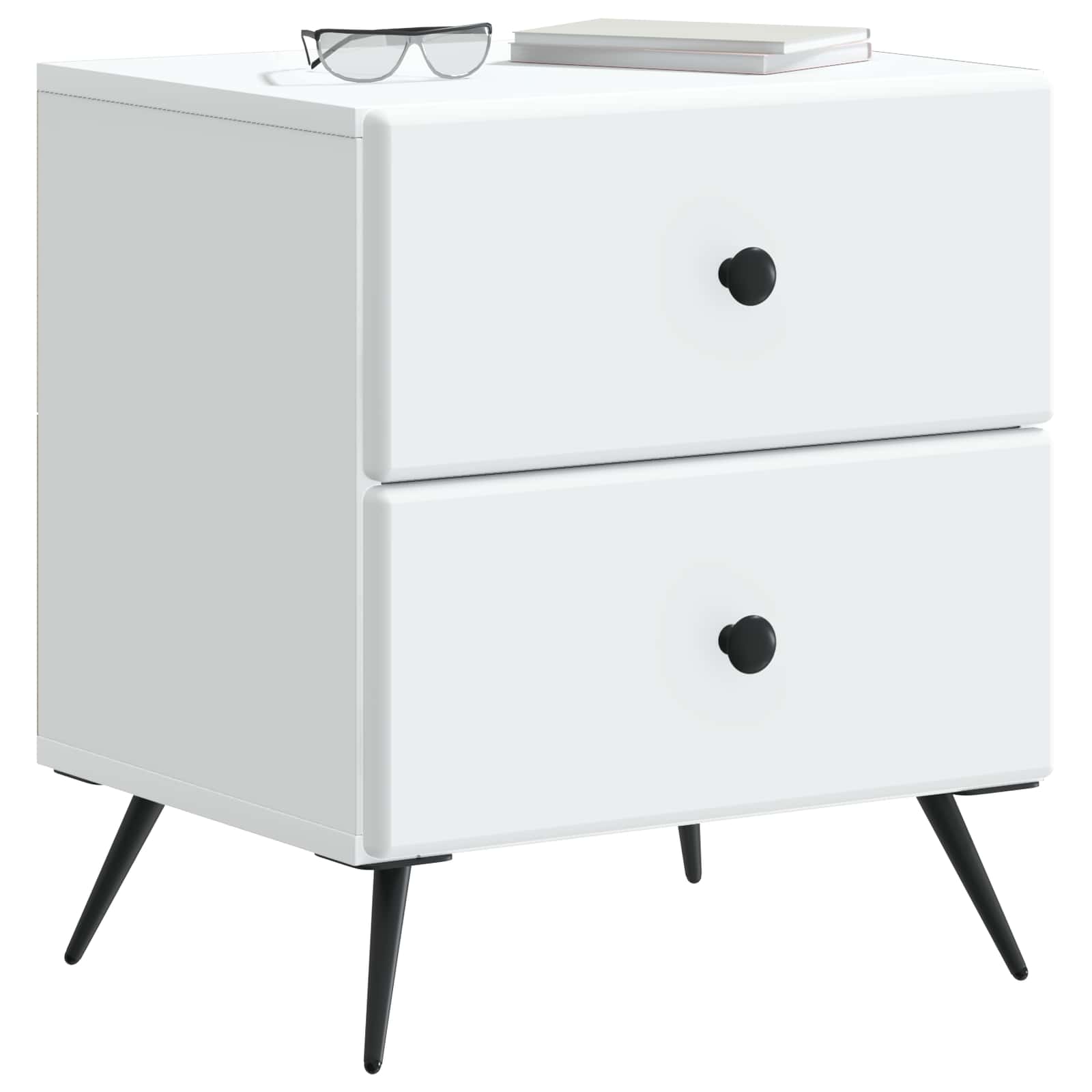 Cabinet de chevet avec tiroir 2 pcs Blanc 43 x 34,5 x 47,5 cm - XIOS