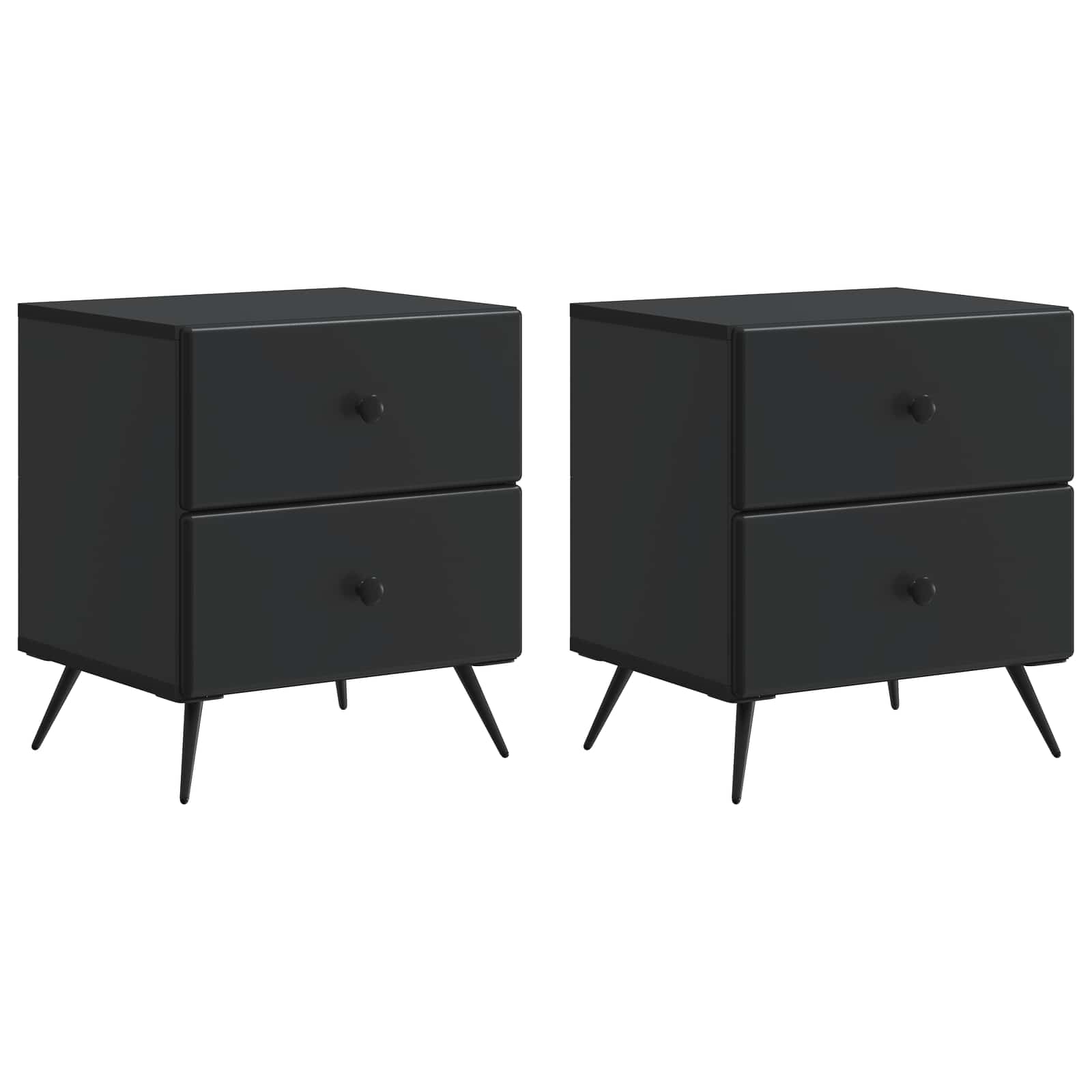 Cabinet de chevet avec tiroir 2 pcs Noir 43 x 34,5 x 47,5 cm - XIOS
