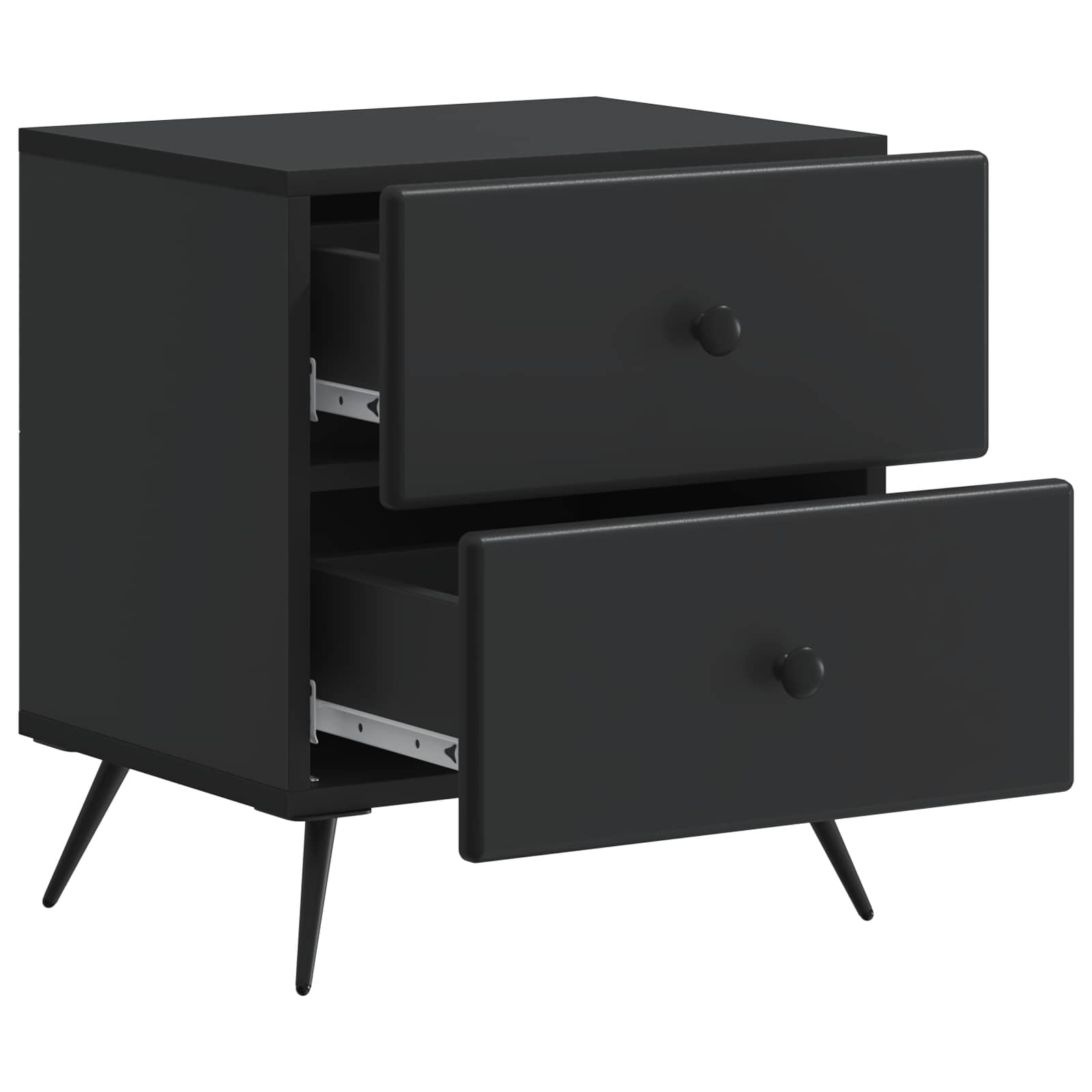 Cabinet de chevet avec tiroir 2 pcs Noir 43 x 34,5 x 47,5 cm - XIOS