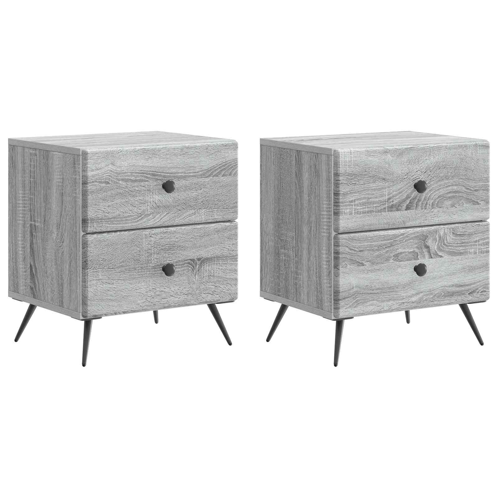Cabinet de chevet 2 pcs Sonoma gris 43 x 34,5 x 47,5 cm - XIOS
