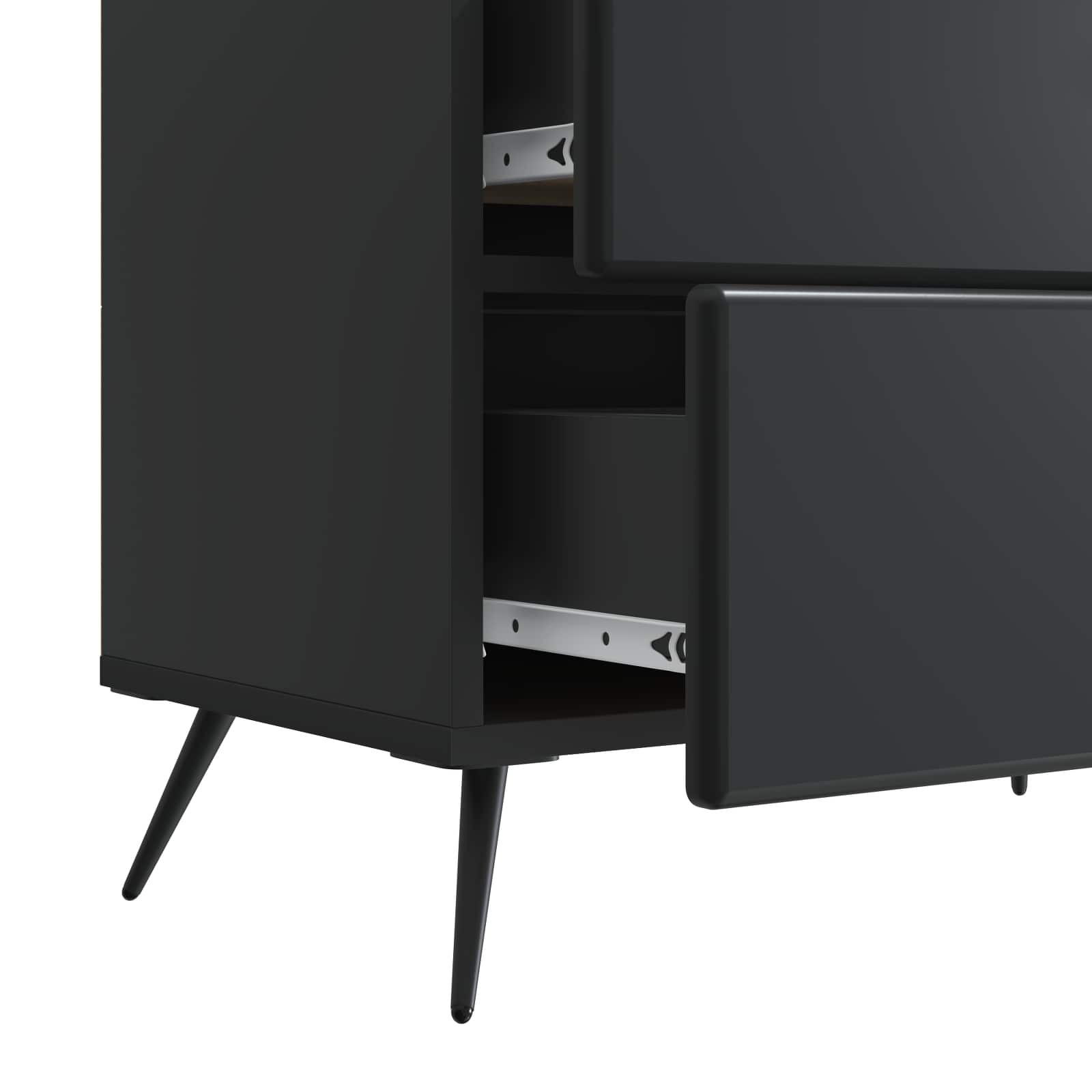 Cabinet de chevet Noir 62 x 34,5 x 47,5 cm Bois d'ingénierie - XIOS