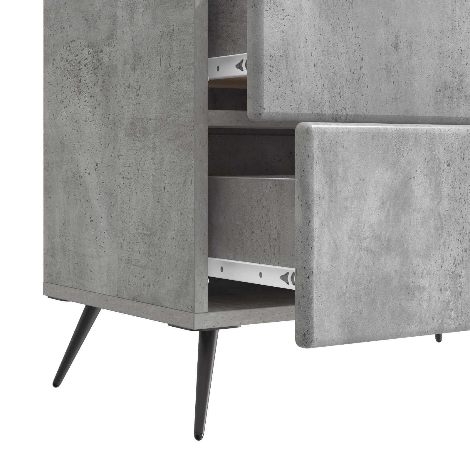 Cabinet de chevet avec tiroir Gris béton 62 x 34,5 x 47,5 cm - XIOS