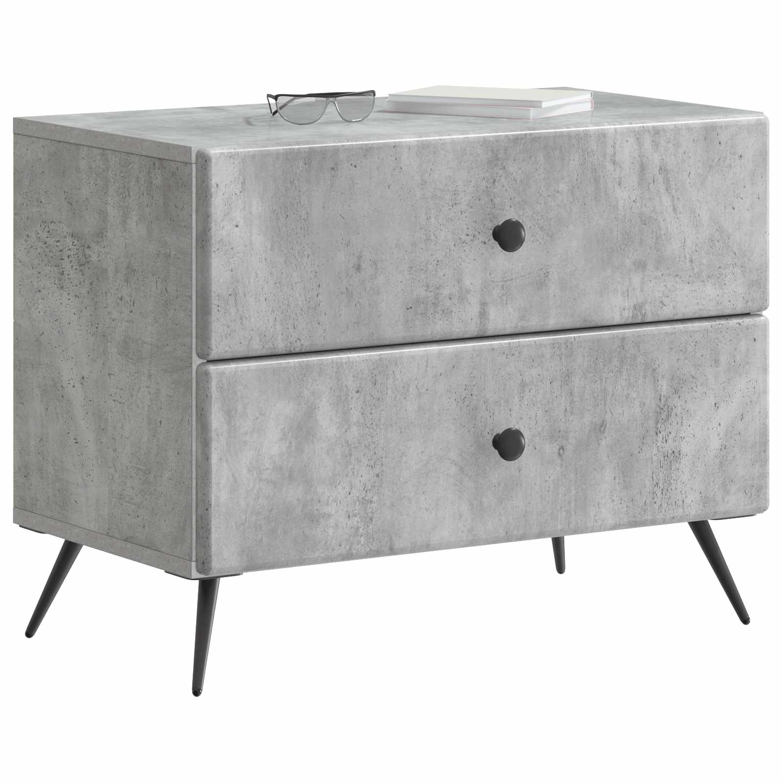 Cabinet de chevet avec tiroir Gris béton 62 x 34,5 x 47,5 cm - XIOS