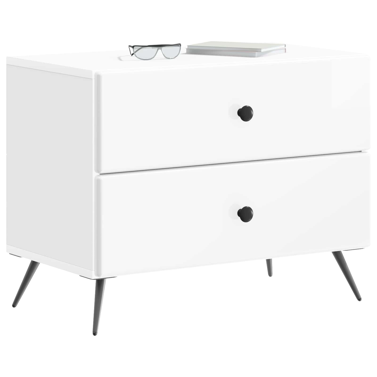 Cabinet de chevet Blanc brillant 62 x 34,5 x 47,5 cm - XIOS