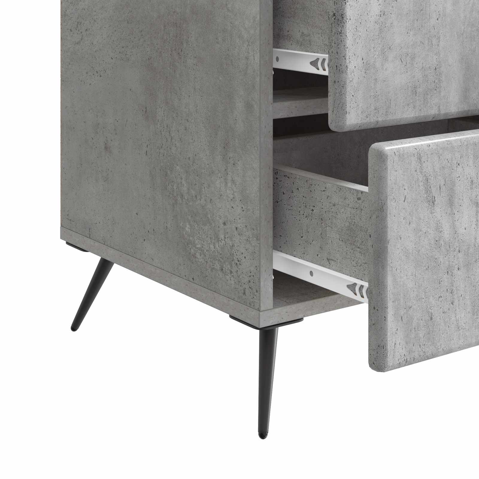 Cabinet de chevet avec tiroir Gris béton 43 x 41 x 66,5 cm - XIOS