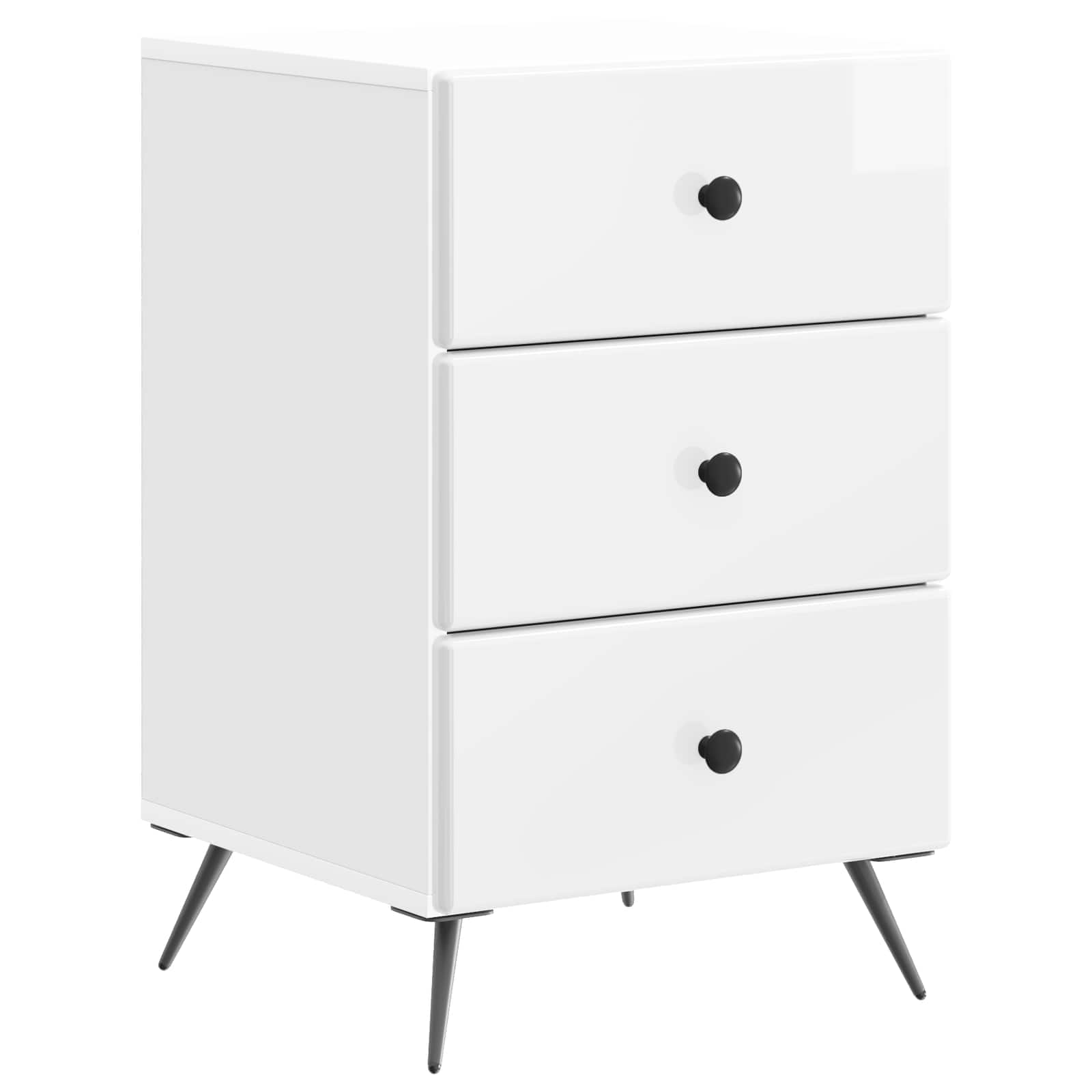 Cabinet de chevet avec tiroir Blanc brillant 43 x 41 x 66,5 cm - XIOS