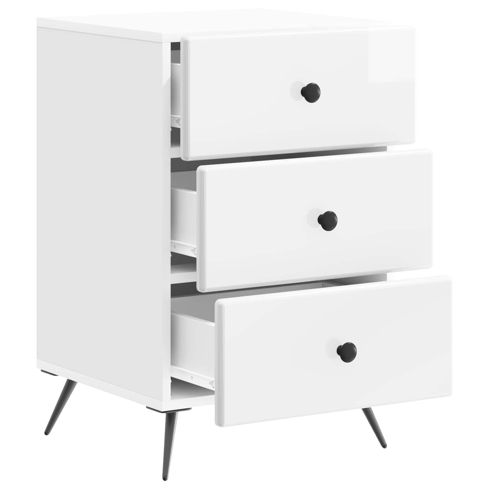 Cabinet de chevet avec tiroir Blanc brillant 43 x 41 x 66,5 cm - XIOS