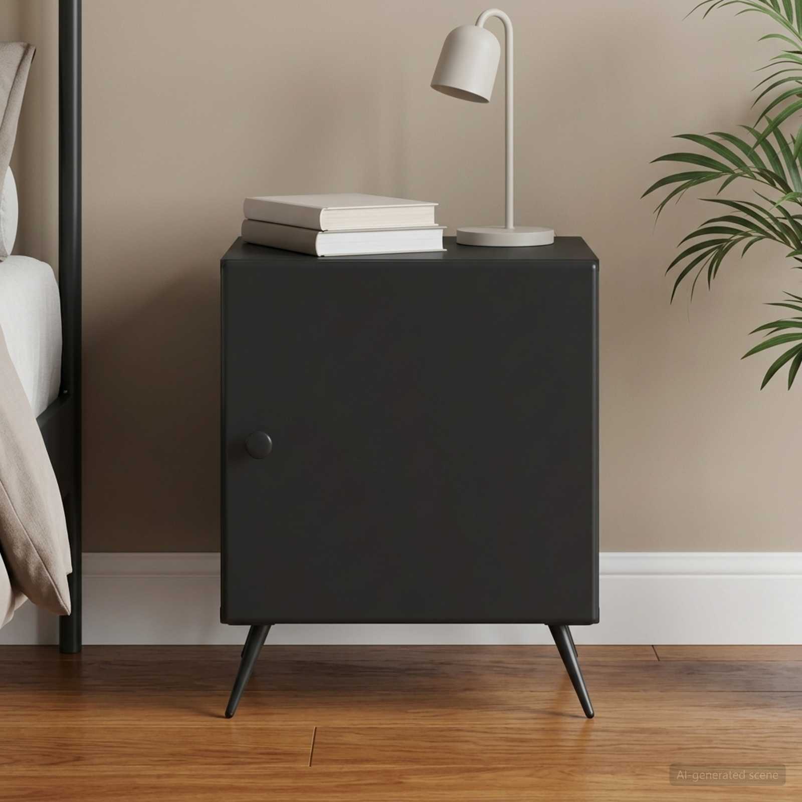 Cabinet de chevet Noir 43 x 34,5 x 50 cm Bois d'ingénierie - XIOS